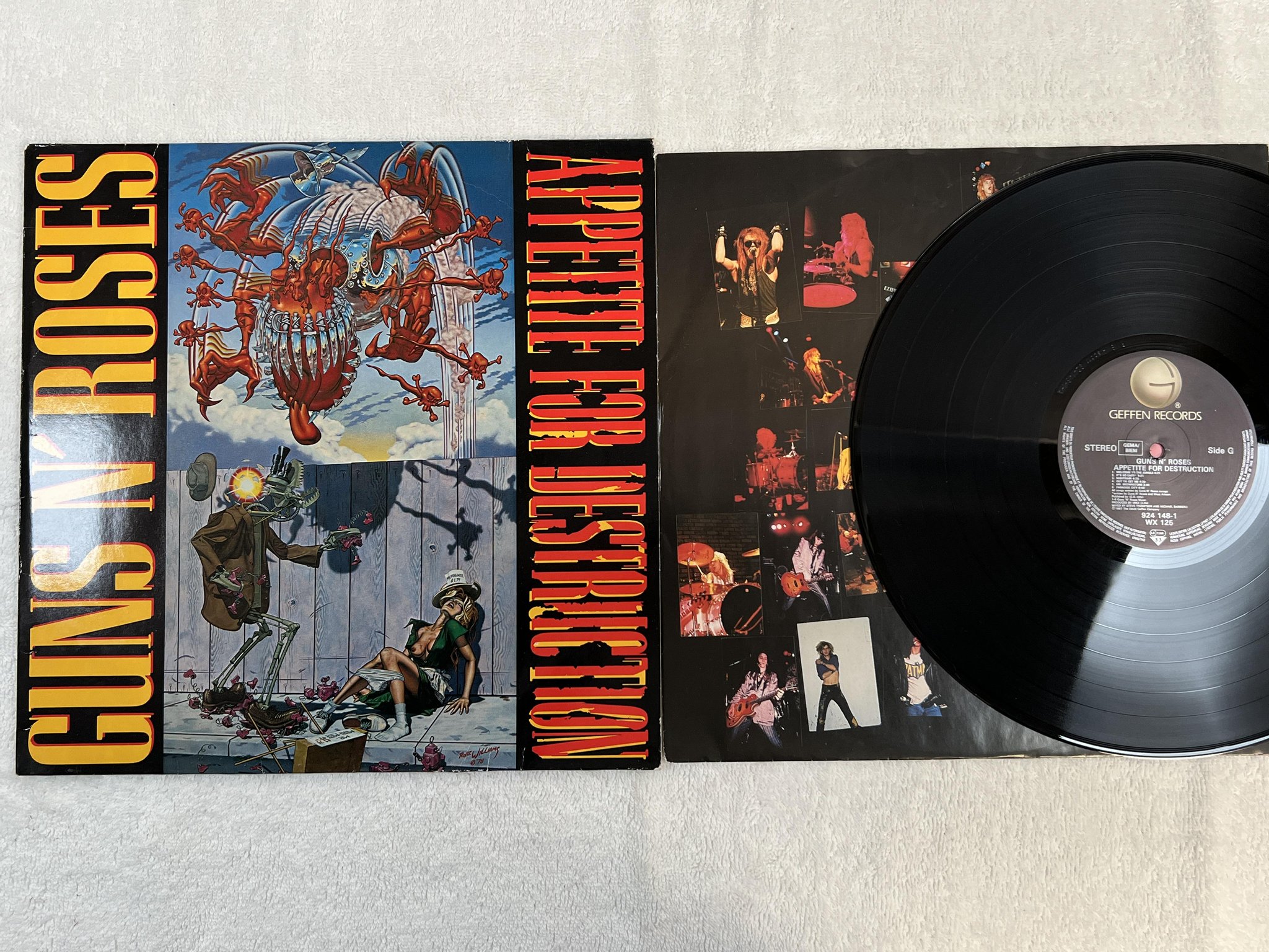 Omslagsbild för skivan GUNS N' ROSES Appetite For Destruction LP -87 GEFFEN 924 148-1 ** UNCENSORED **