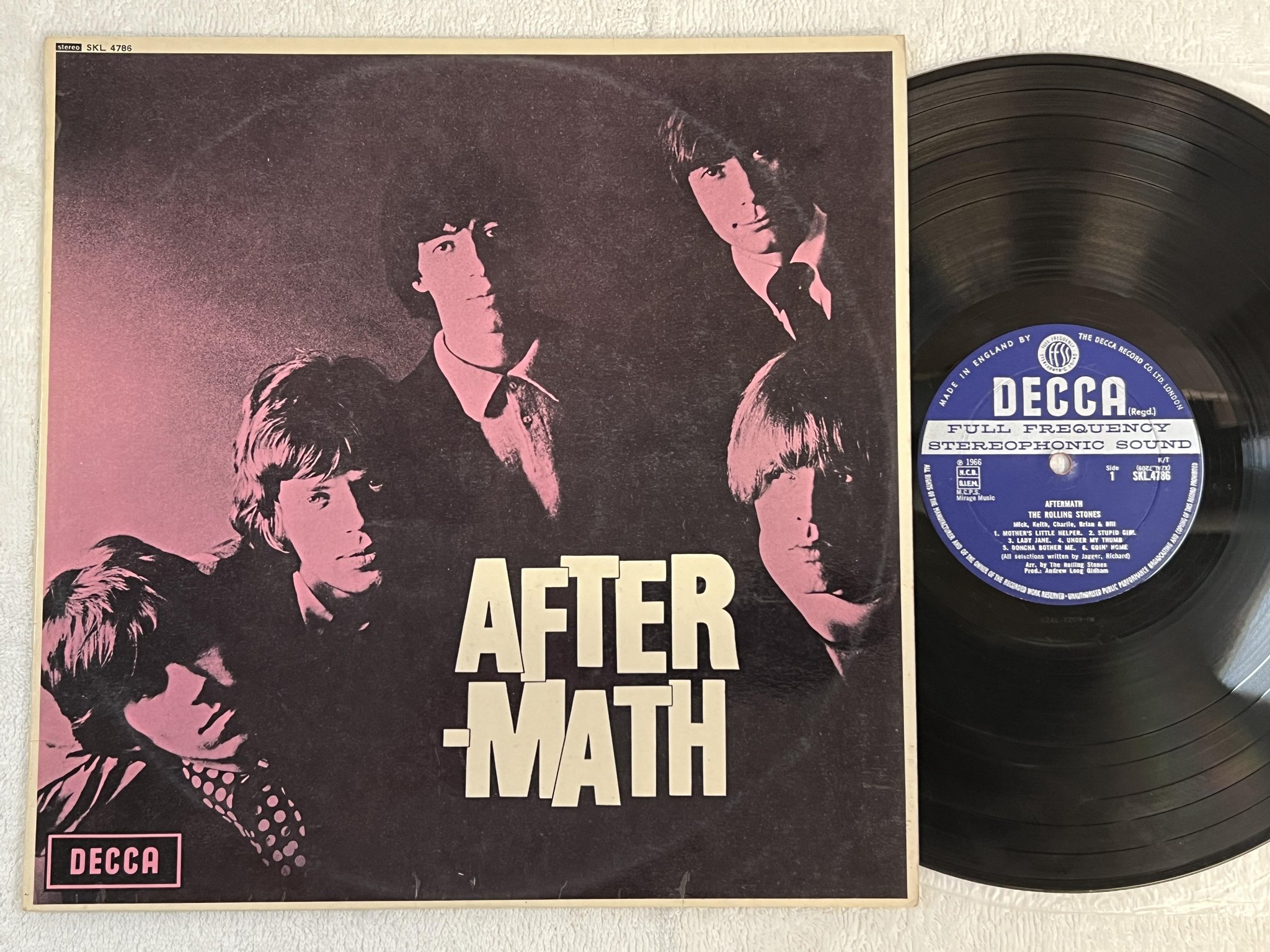 Omslagsbild för skivan ROLLING STONES aftermath LP -66 UK DECCA stereo SKL 4786