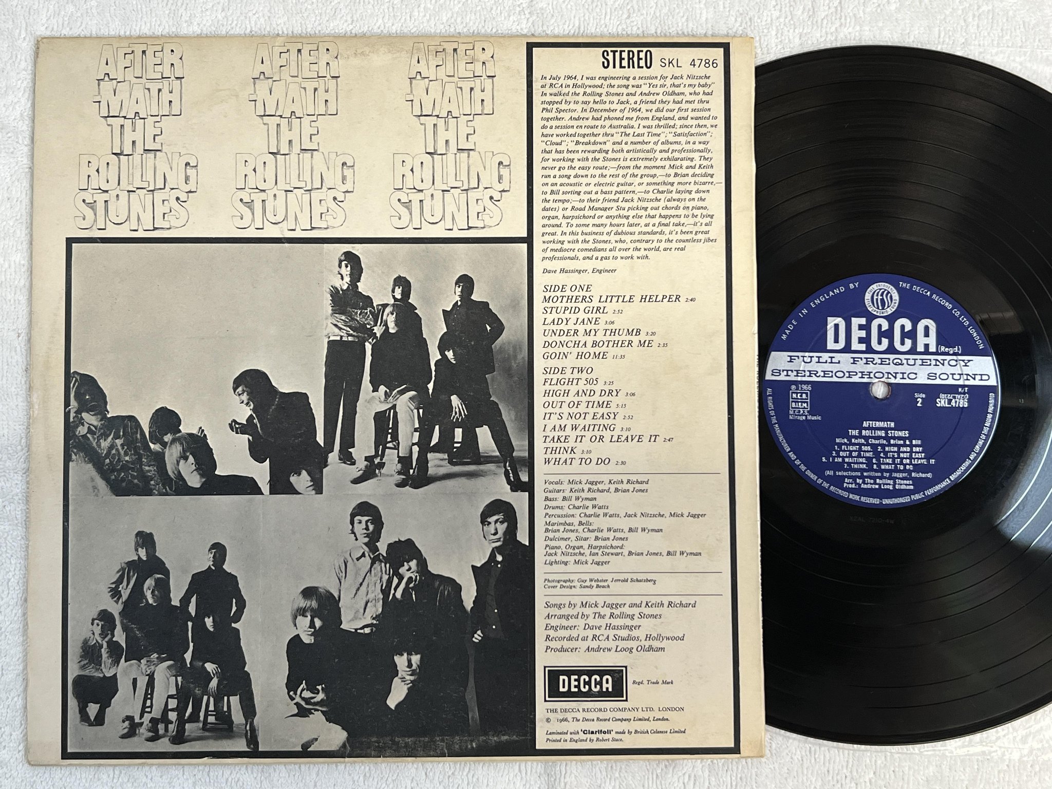 Omslagsbild för skivan ROLLING STONES aftermath LP -66 UK DECCA stereo SKL 4786