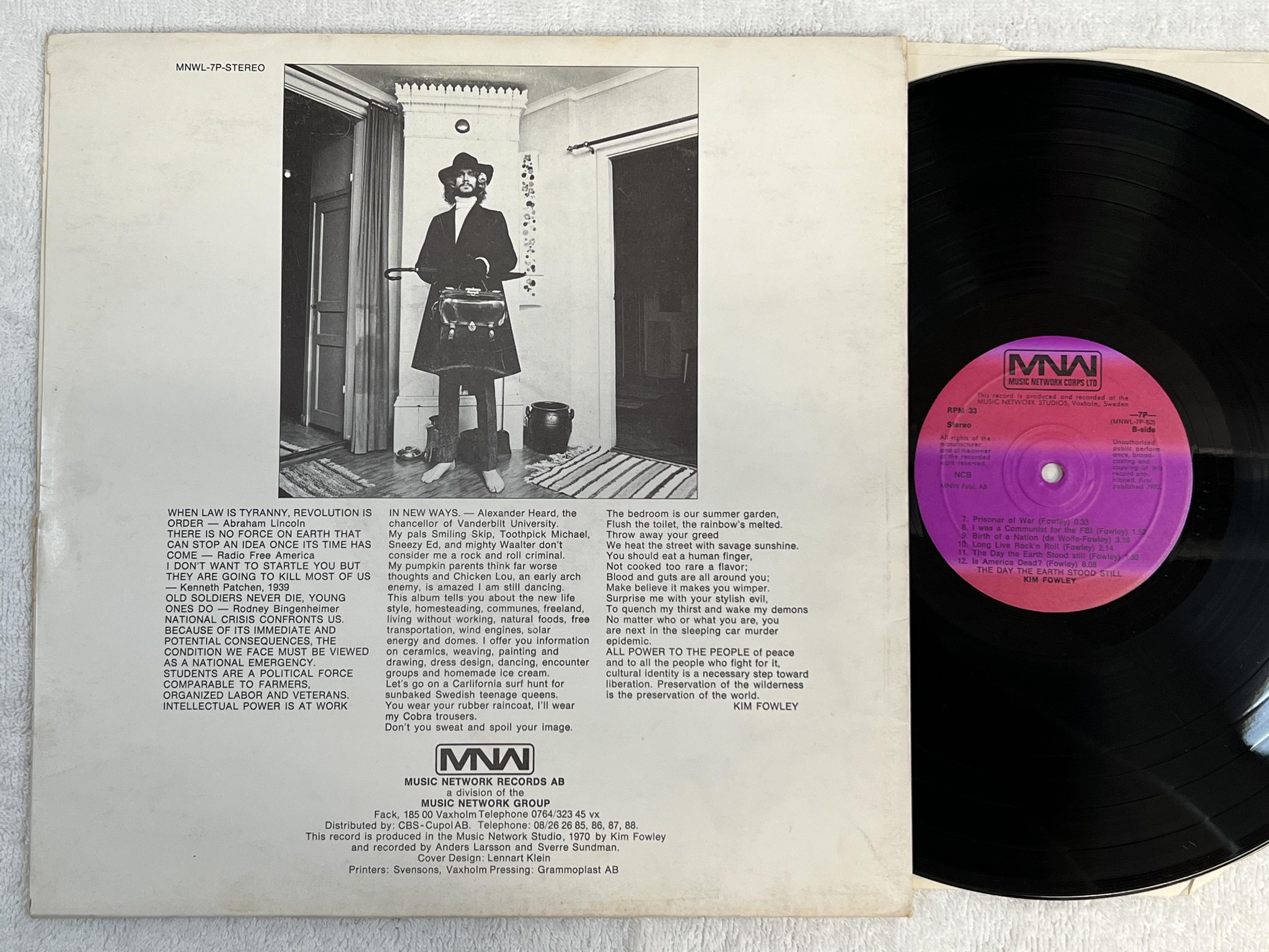 Omslagsbild för skivan KIM FOWLEY The Day The Earth Stood Still LP -70 Swe MNW MNWL-7P ** Psych **