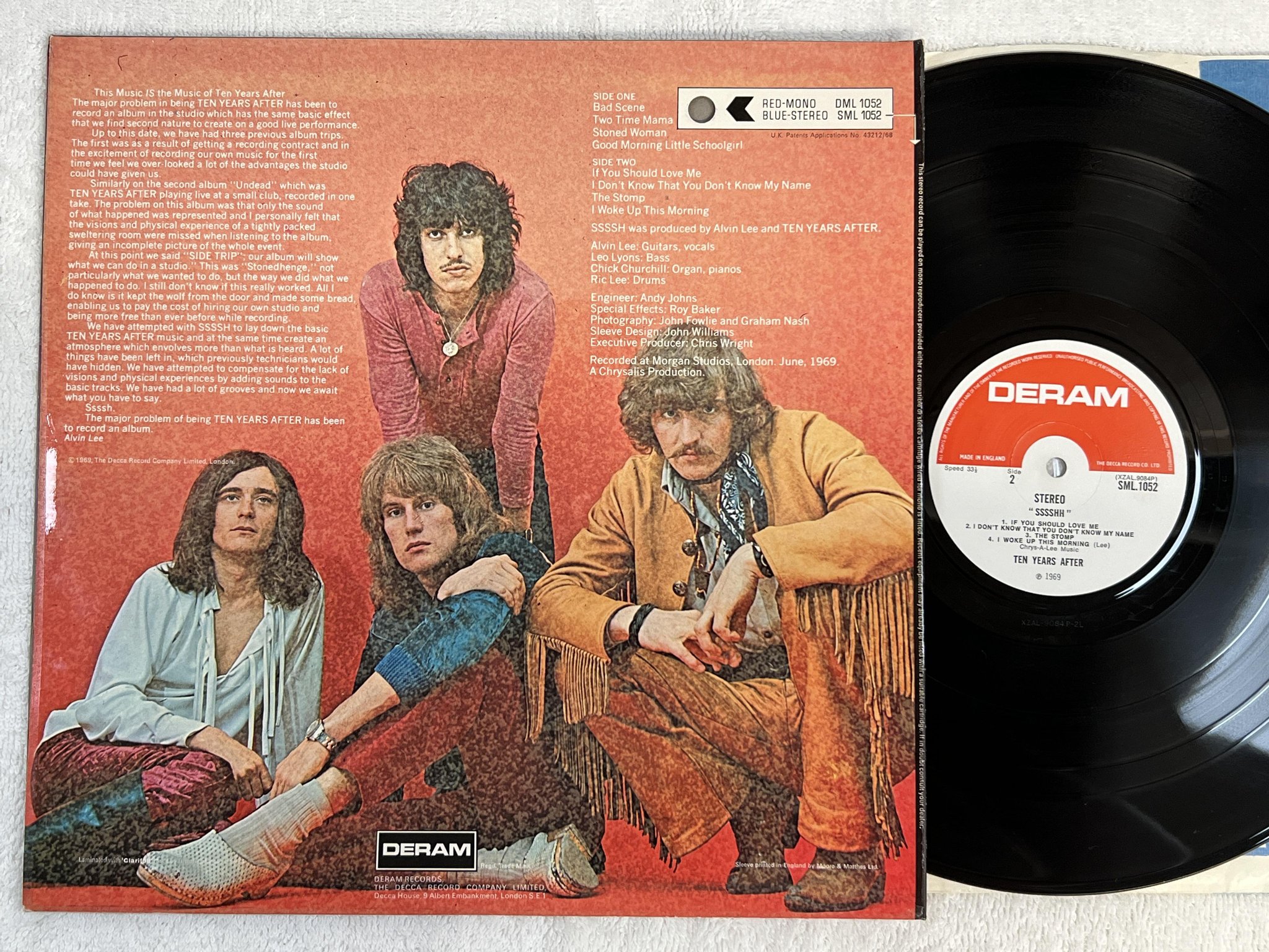 Omslagsbild för skivan TEN YEARS AFTER sssshh LP -69 UK DERAM SML 1052