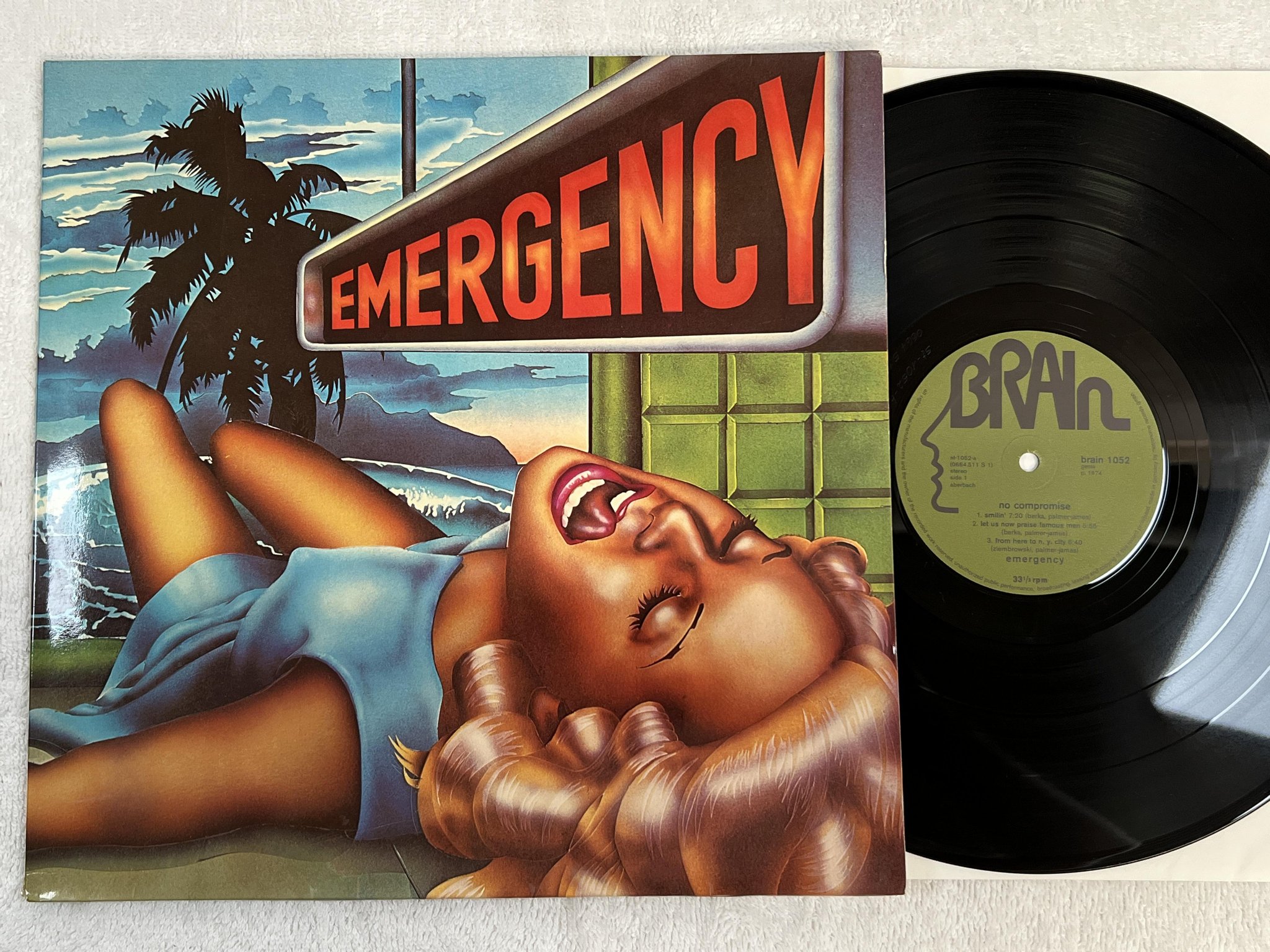 Omslagsbild för skivan EMERGENCY No Compromise LP -74 Ger BRAIN 1052 *** KRAUTROCK ***