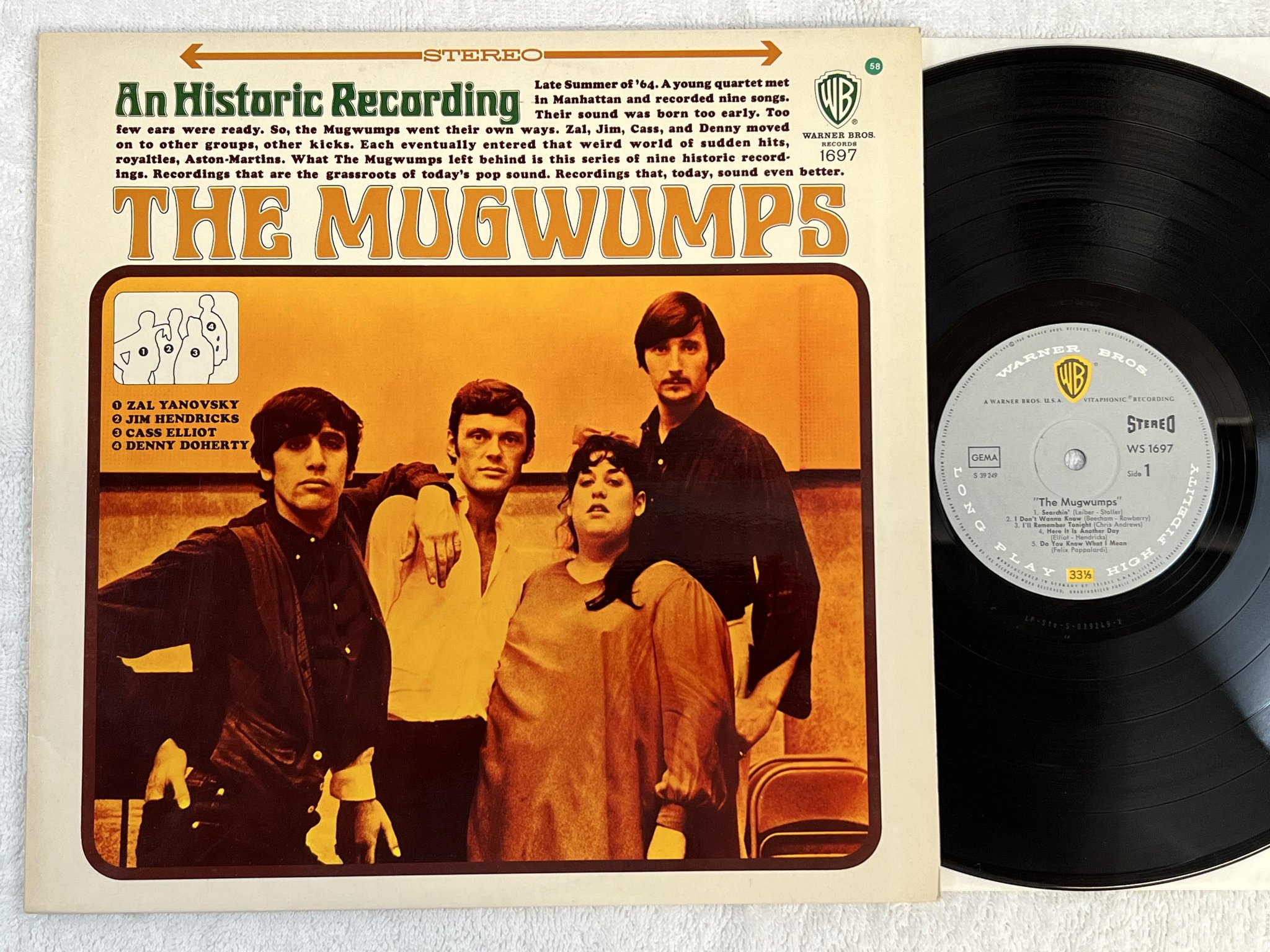 Omslagsbild för skivan THE MUGWUMPS s/t LP -67 Ger WARNER BROS WS 1697