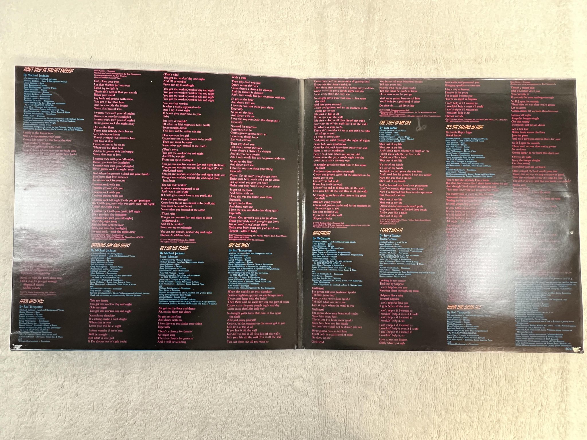 Omslagsbild för skivan MICHAEL JACKSON off the wall LP -79 Hol EPIC EPC 83468 *** CLASSIC ***