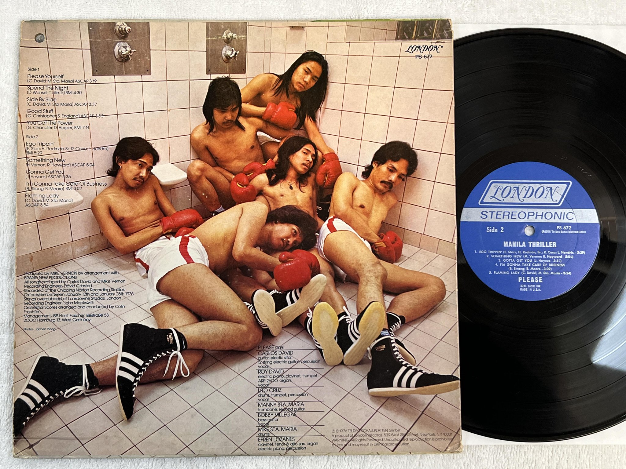 Omslagsbild för skivan MANILA THRILLER please LP -76 US LONDON PS 672 *** KILLER DISCOFUNK ***