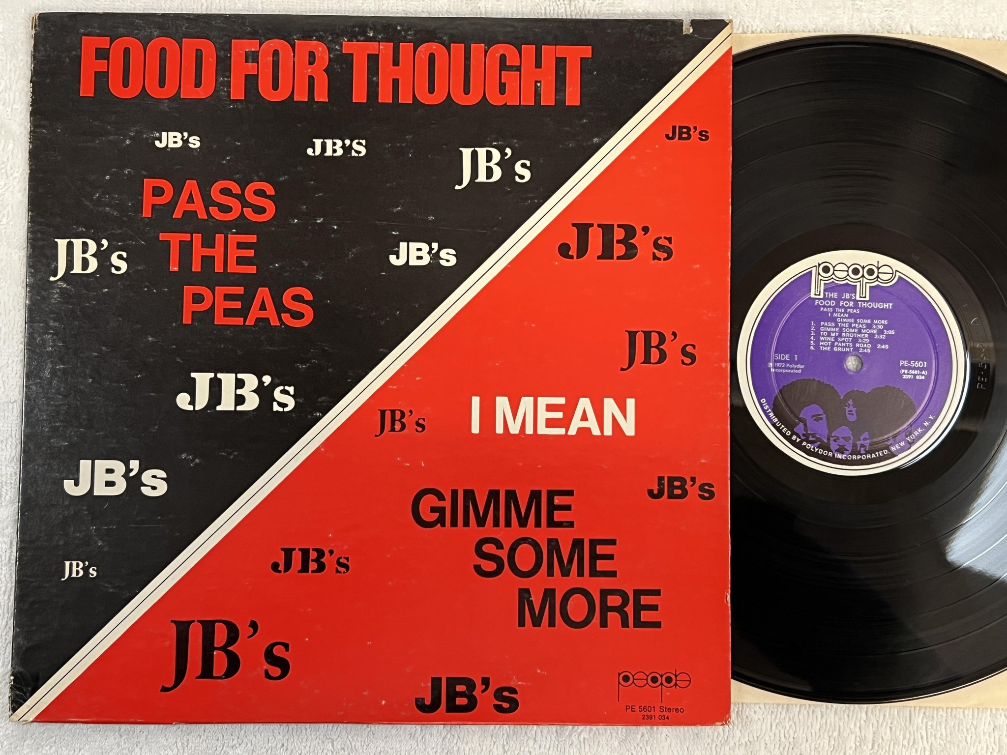 Omslagsbild för skivan JB'S food for thought LP -72 US PEOPLE PE 5601 ** A FUNKY CLASSIC ***