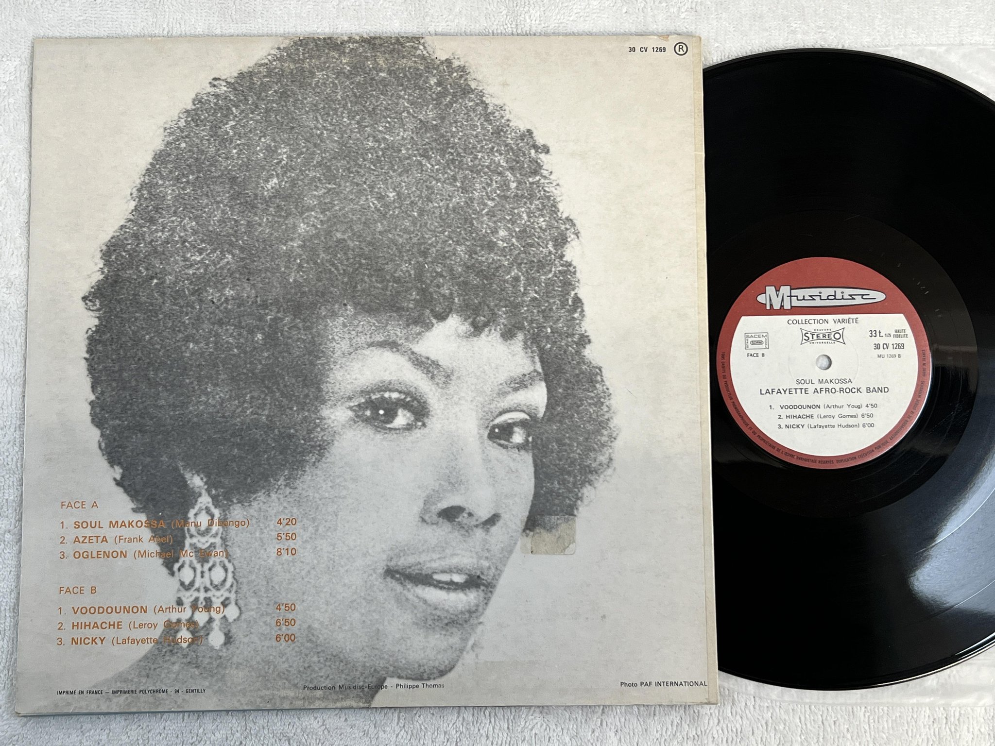 Omslagsbild för skivan LAFAYETTE AFRO-ROCK BAND soul makossa LP -74 Fra MUSIDISC 30 CV 1269 ** RARE **