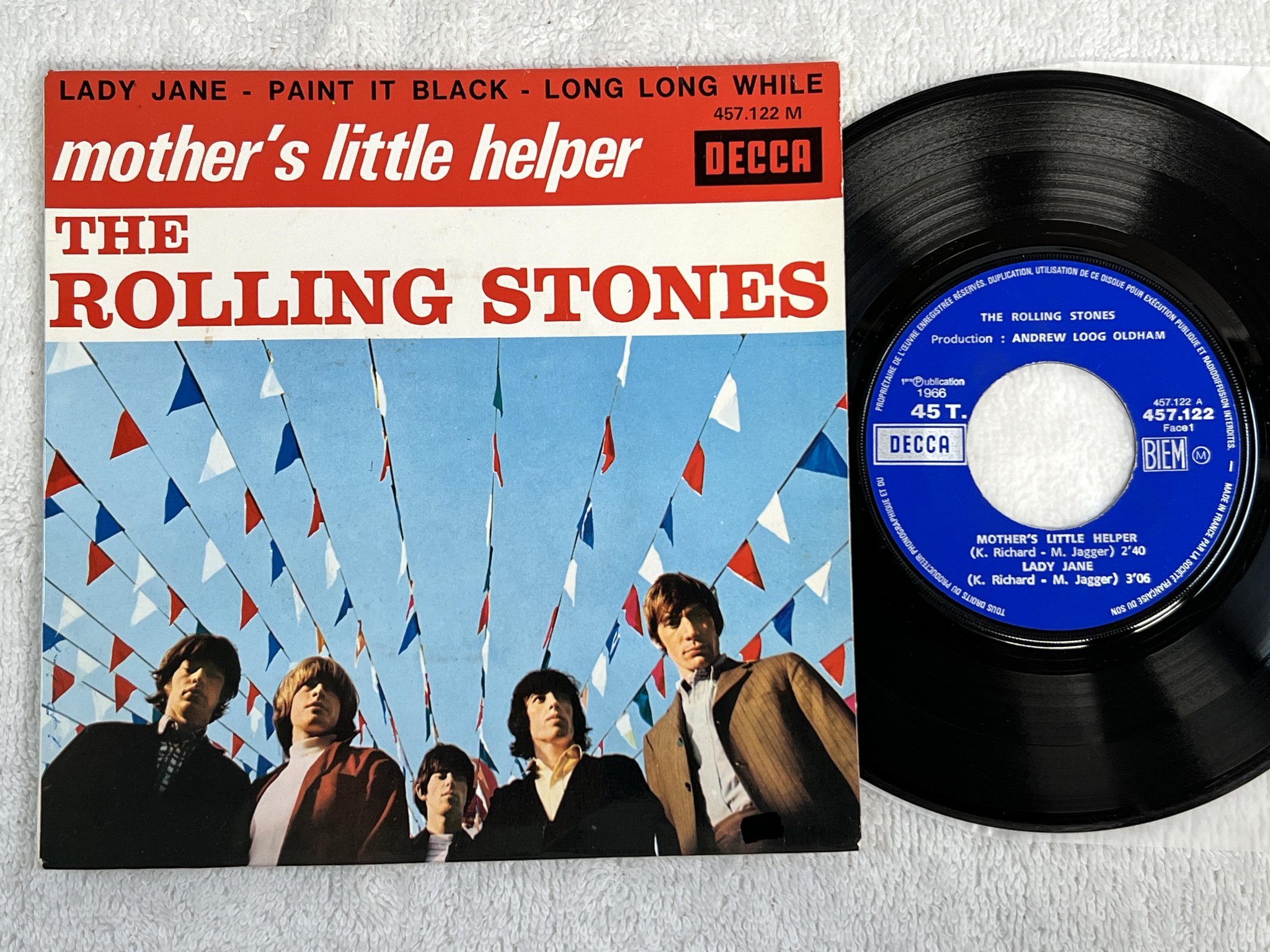 Omslagsbild för skivan THE ROLLING STONES Mother's Little Helper 7"ep -66 Fra DECCA 457.122