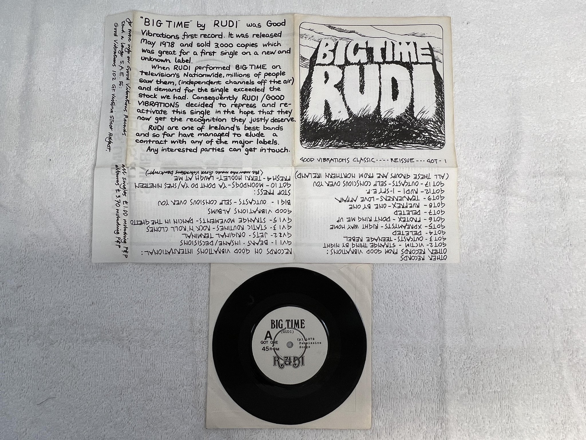 Omslagsbild för skivan RUDI Big Time 7" -78/79 UK GOOD VIBRATIONS GOT 1 *** RARE NEW WAVE ***