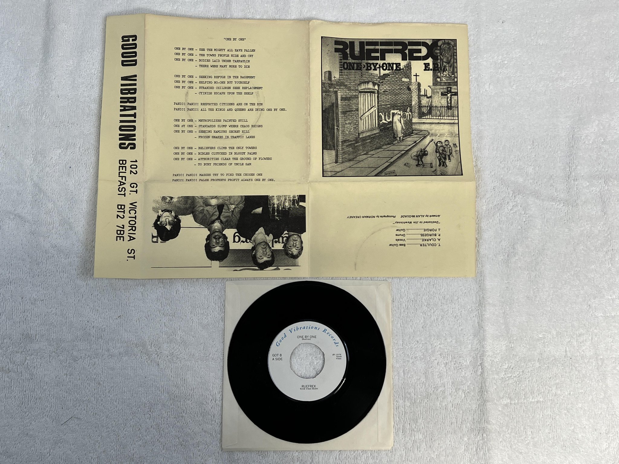 Omslagsbild för skivan RUEFREX one by one 7"ep -79 UK good vibrations got 8 *** RARE PUNK ***