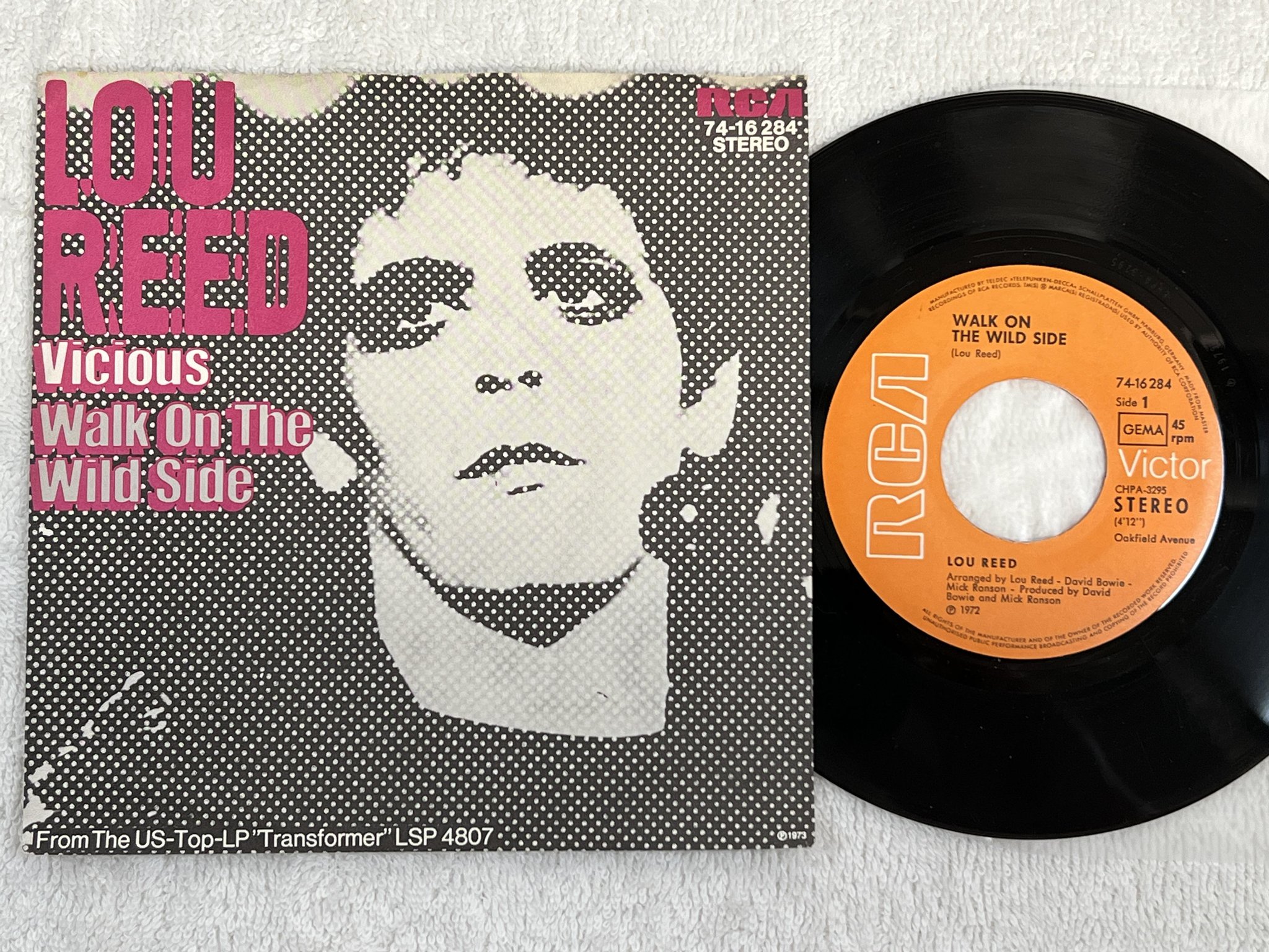 Omslagsbild för skivan LOU REED Walk On The Wild Side 7" -73 Ger RCA 74-16 284