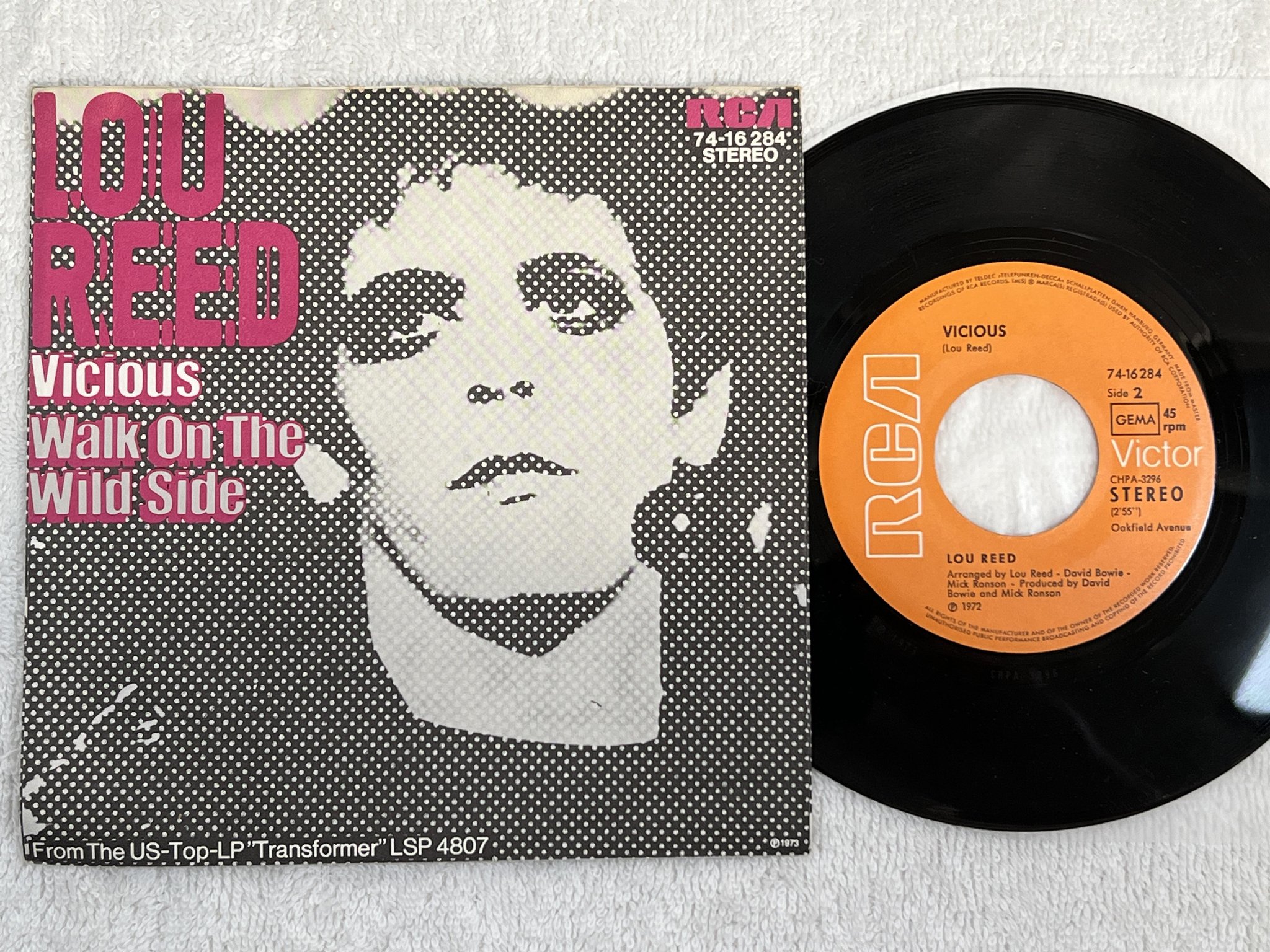 Omslagsbild för skivan LOU REED Walk On The Wild Side 7" -73 Ger RCA 74-16 284