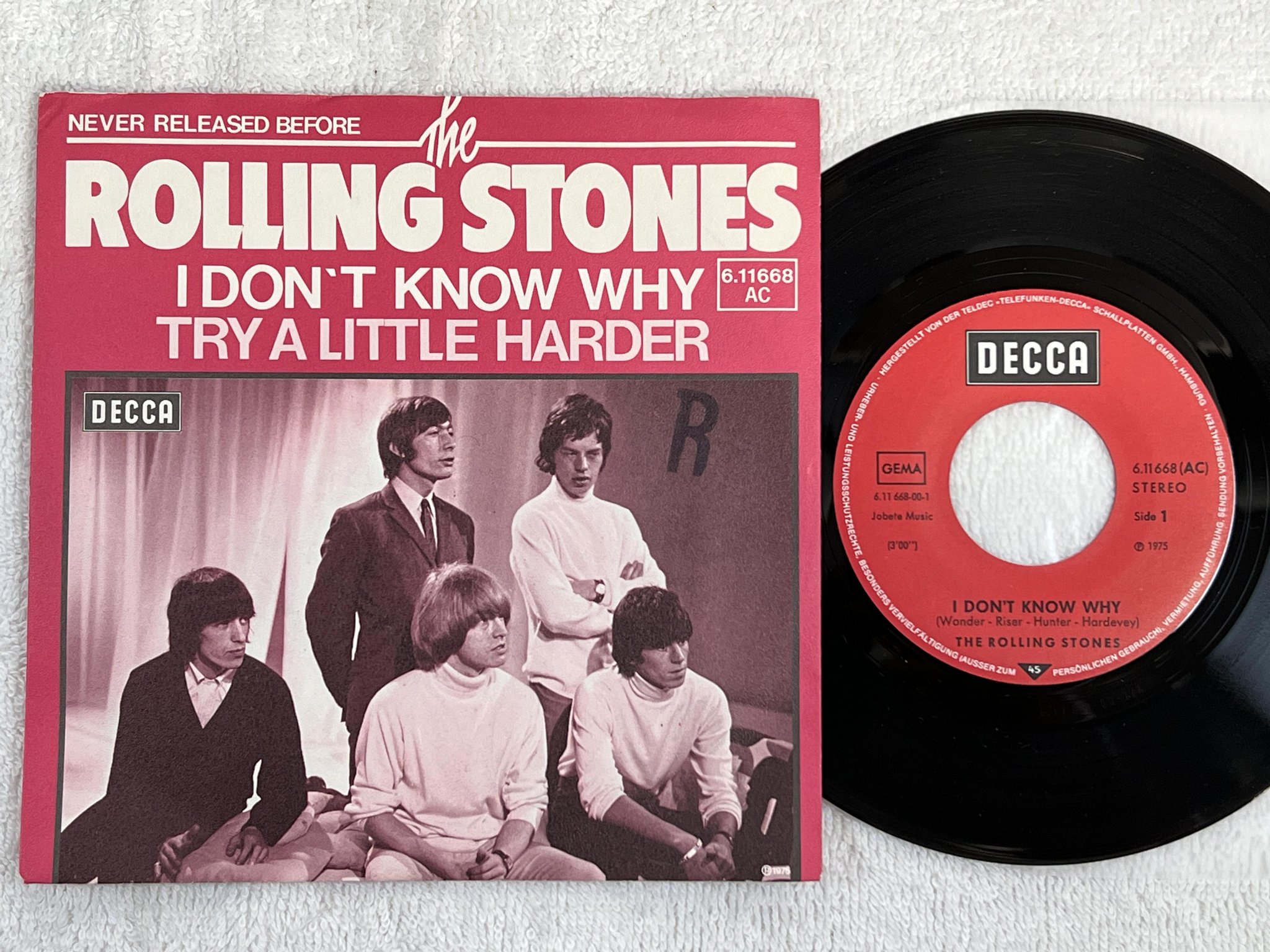 Omslagsbild för skivan ROLLING STONES I Don't Know Why 7" -75 Ger DECCA 6.11668 AC