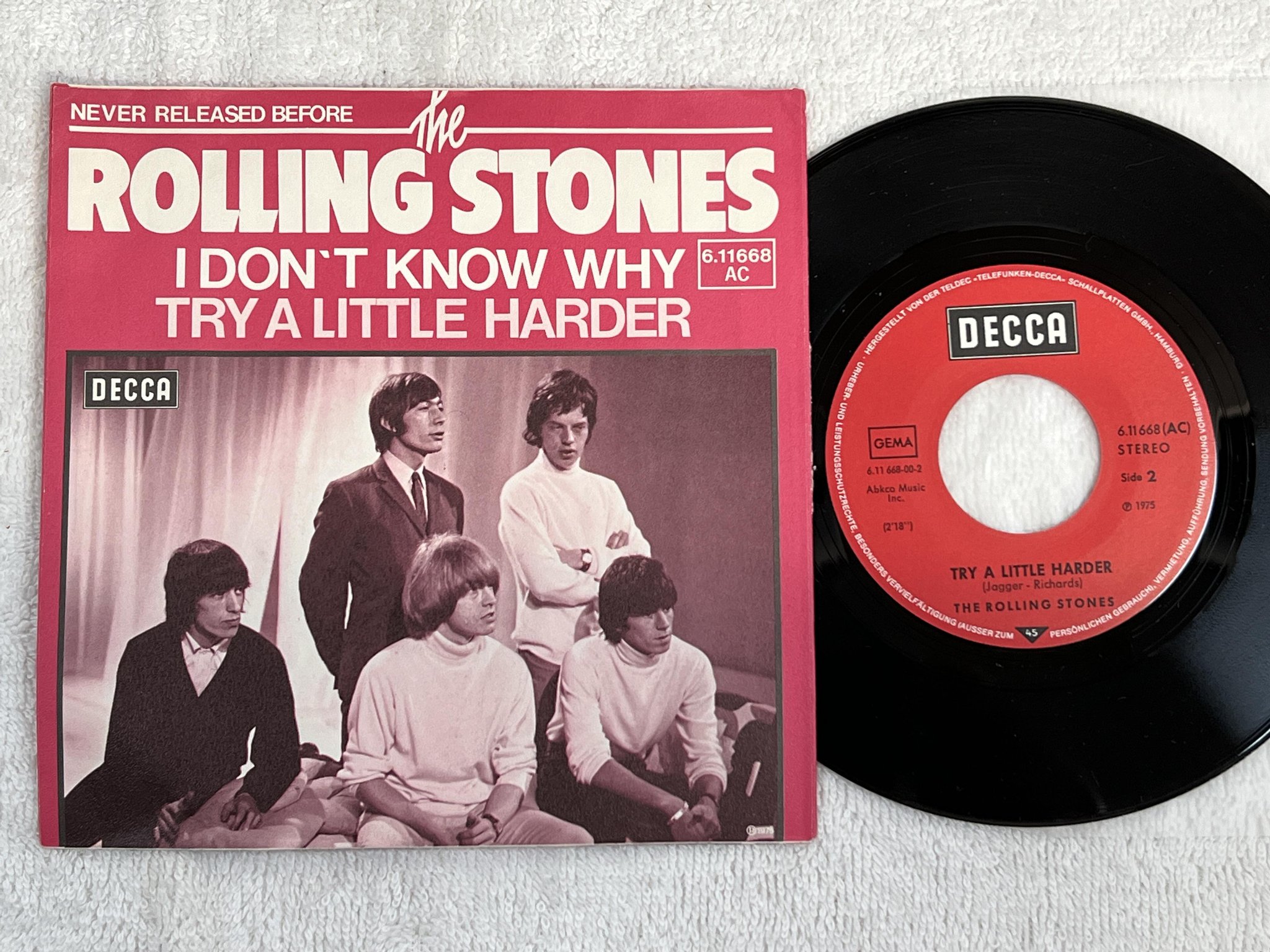 Omslagsbild för skivan ROLLING STONES I Don't Know Why 7" -75 Ger DECCA 6.11668 AC