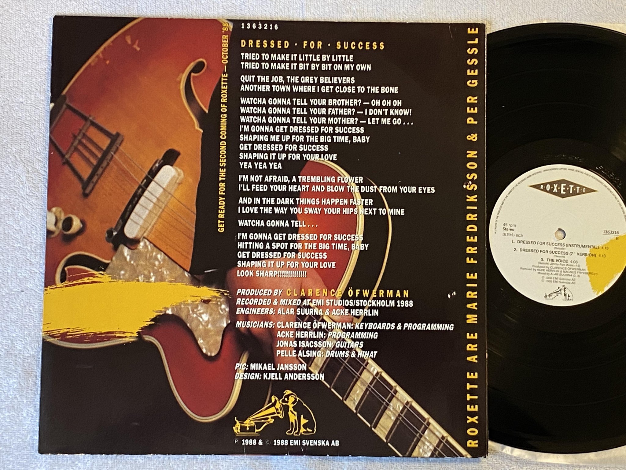 Omslagsbild för skivan ROXETTE dressed for success 12"single -88 Swe EMI Svenska 1363216