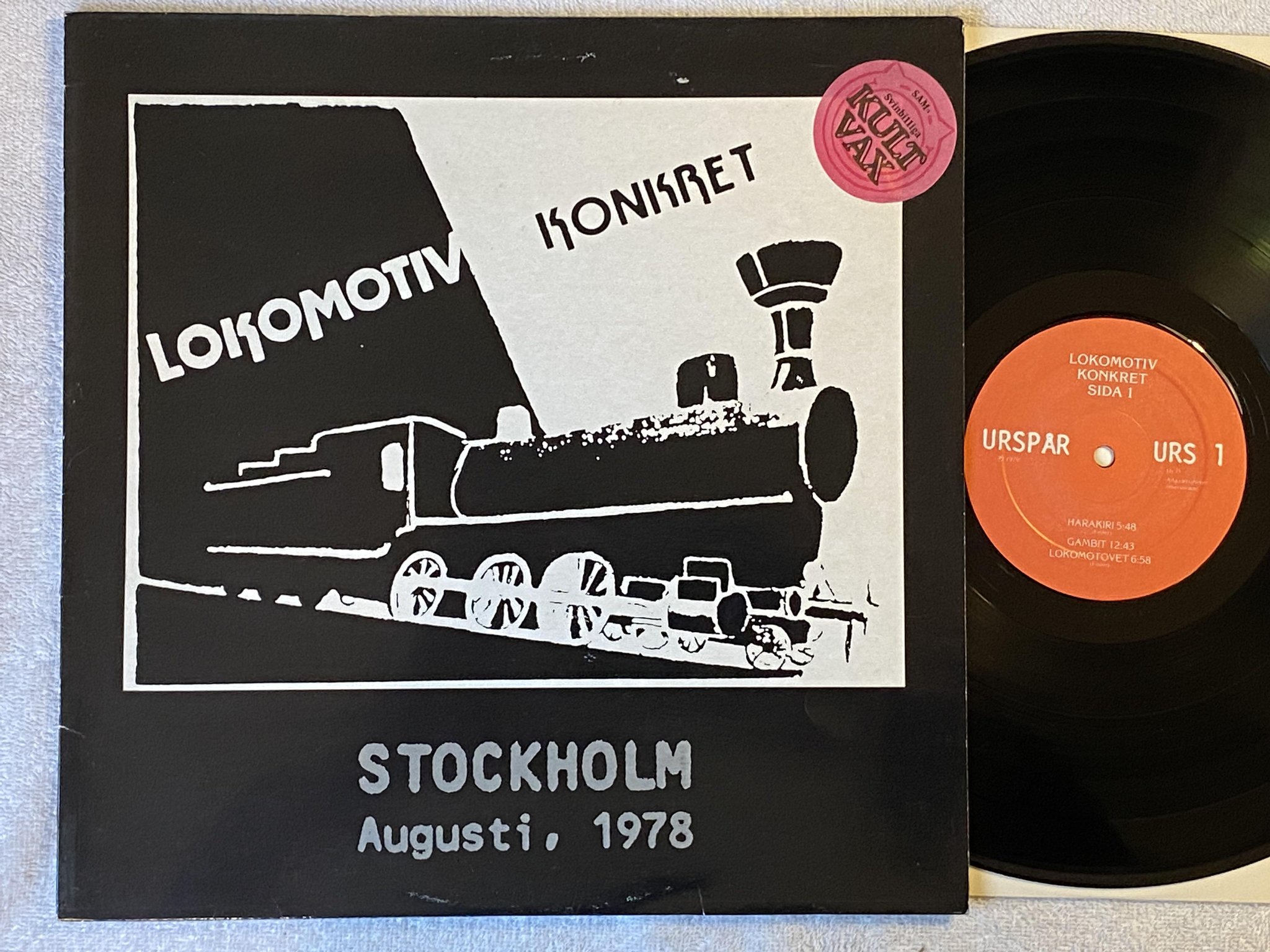 Omslagsbild för skivan LOKOMOTIV KONKRET Stockholm Augusti, 1978 LP-79 URSPÅR URS-1 ** free jazz**