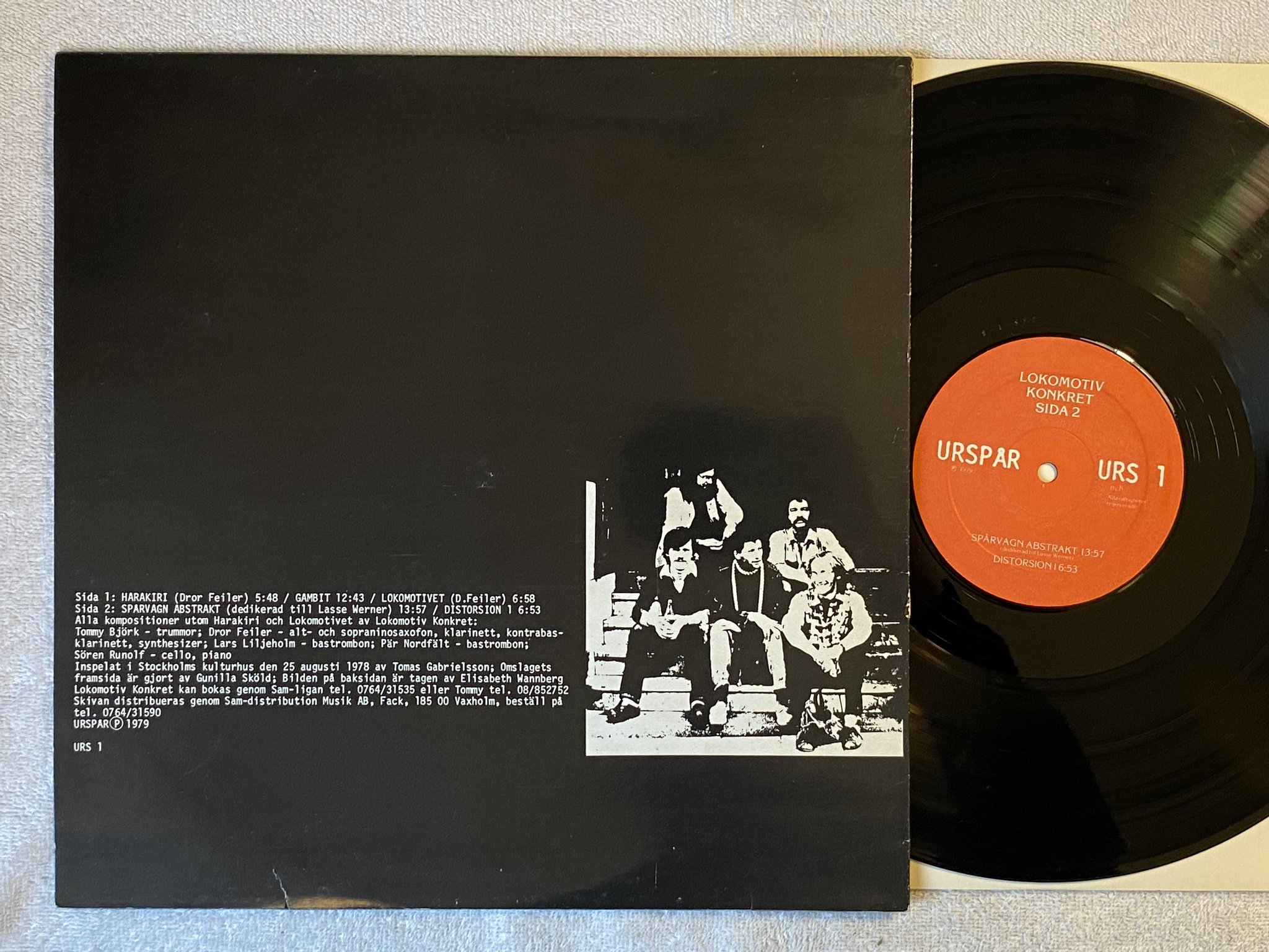 Omslagsbild för skivan LOKOMOTIV KONKRET Stockholm Augusti, 1978 LP-79 URSPÅR URS-1 ** free jazz**