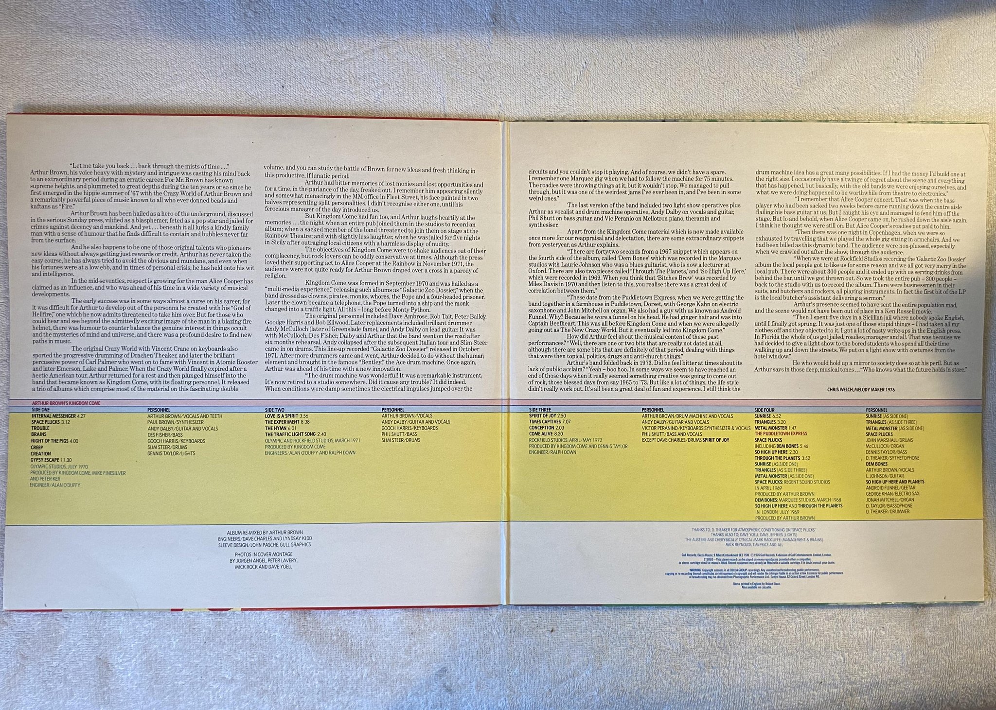 Omslagsbild för skivan ARTHUR BROWN'S KINGDOM COME The Lost Ears 2xLP -76 UK GULL GUD 2003/4