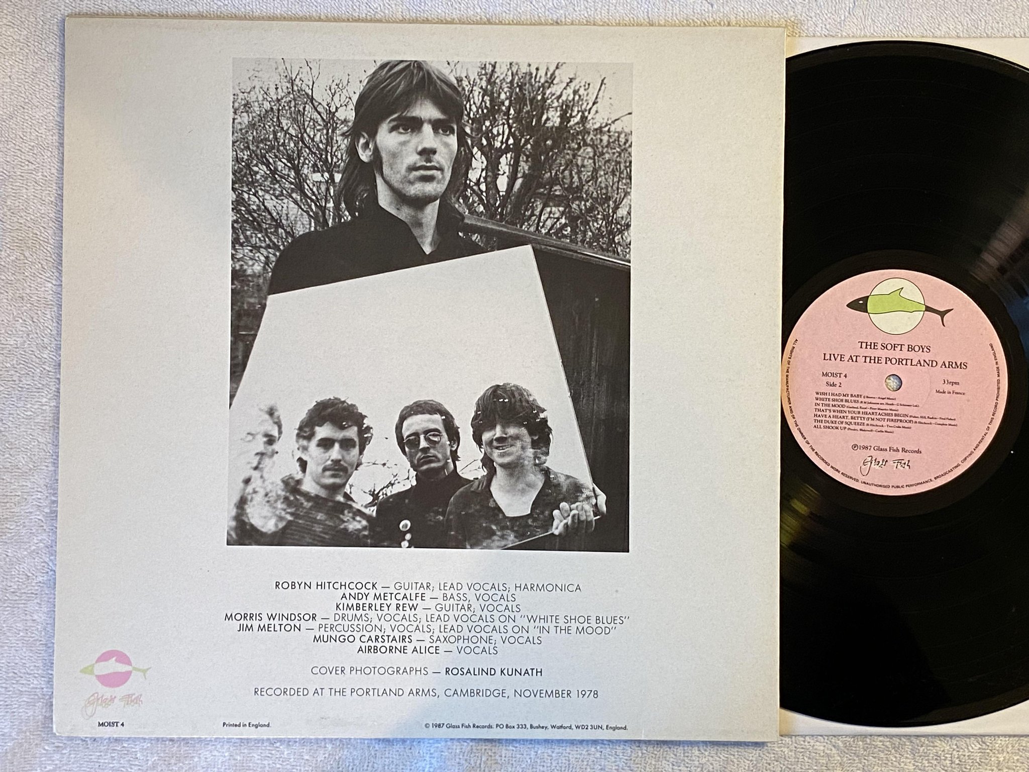 Omslagsbild för skivan THE SOFT BOYS Live At The Portland Arms LP re -87 UK GLASS FISH MOIST 4
