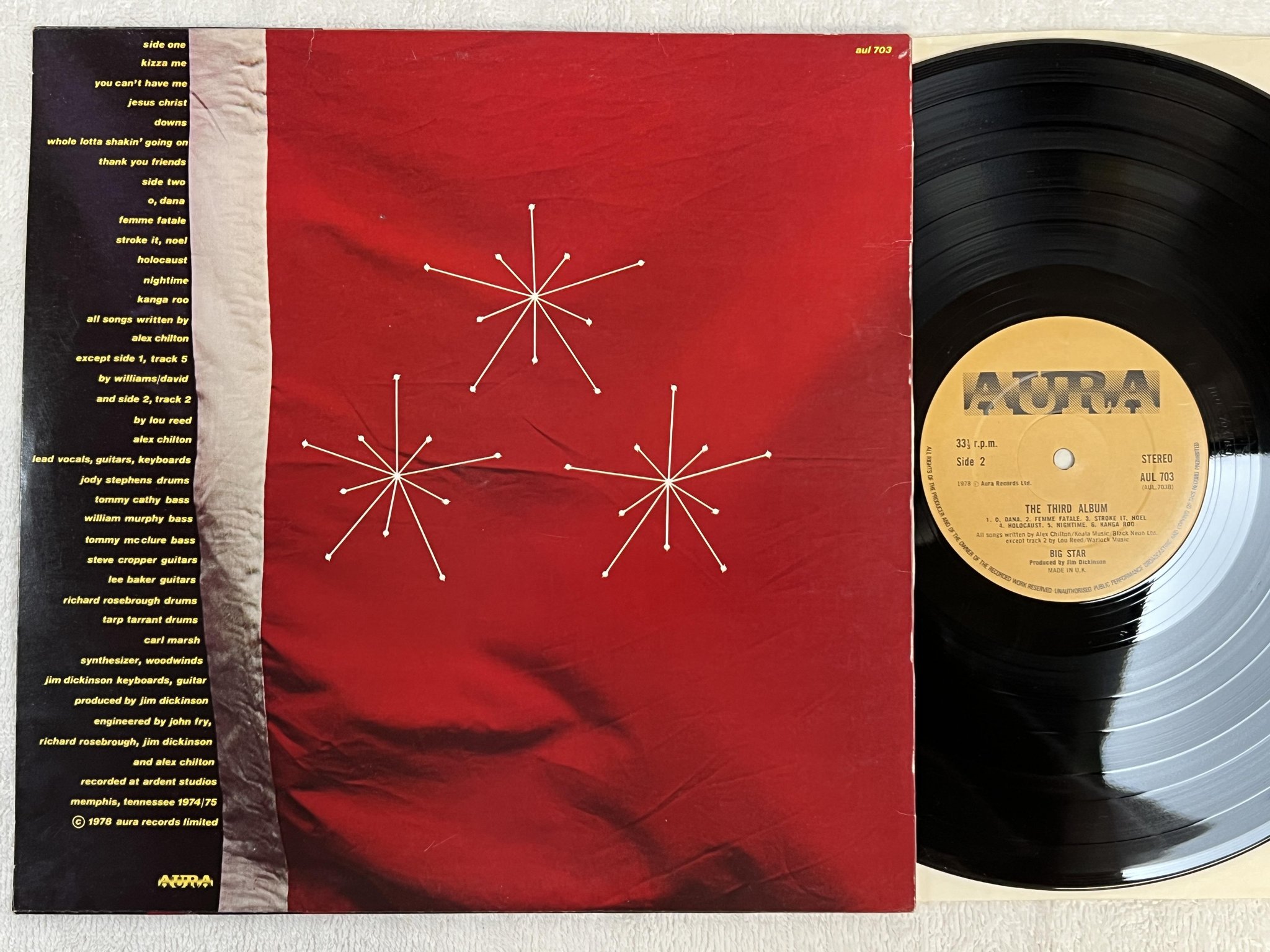 Omslagsbild för skivan BIG STAR The Third Album LP -78 UK AURA AUL 703 *** RARE UK ISSUE ***