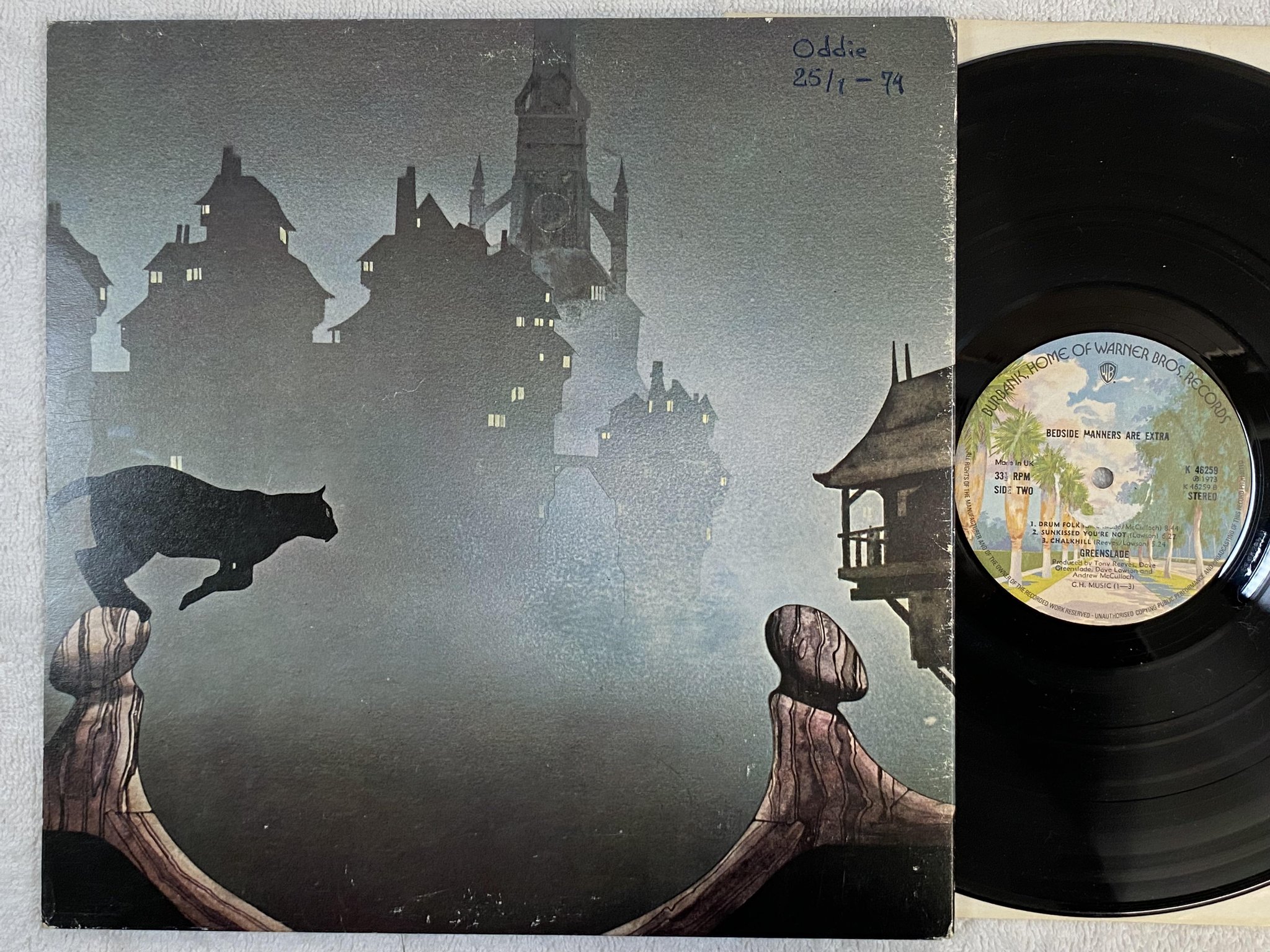 Omslagsbild för skivan GREENSLADE Bedside Manners Are Extra LP -73 UK WARNER BROS K 46259