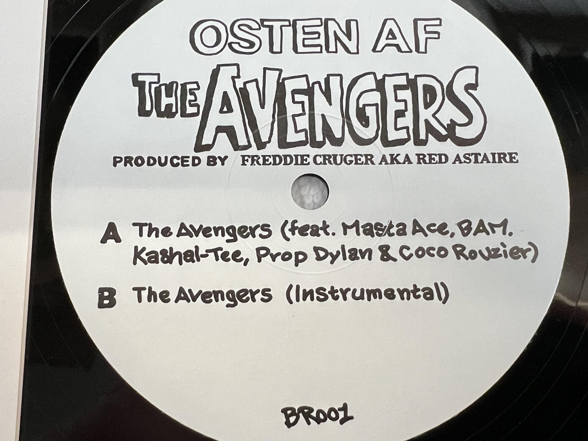 Omslagsbild för skivan OSTEN AF The avengers 12" 2017 Swe BROMMA RECORDS BR 001