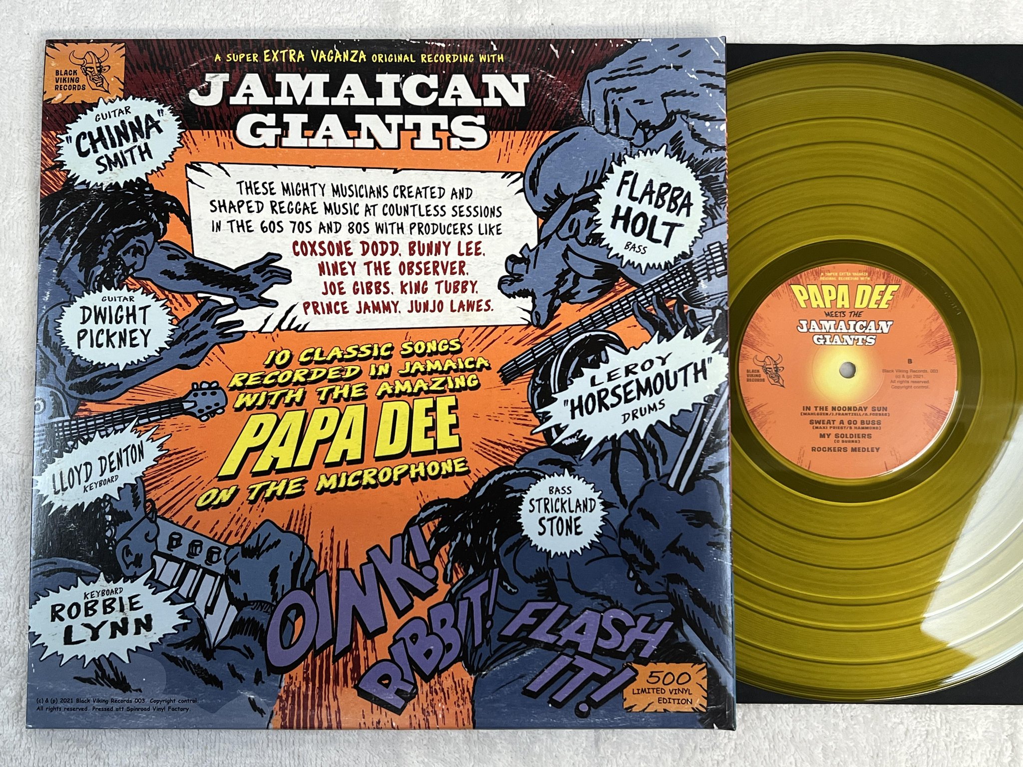 Omslagsbild för skivan PAPA DEE meets THE JAMAICAN GIANTS LP 2022 Swe BLACK VIKING BVR003