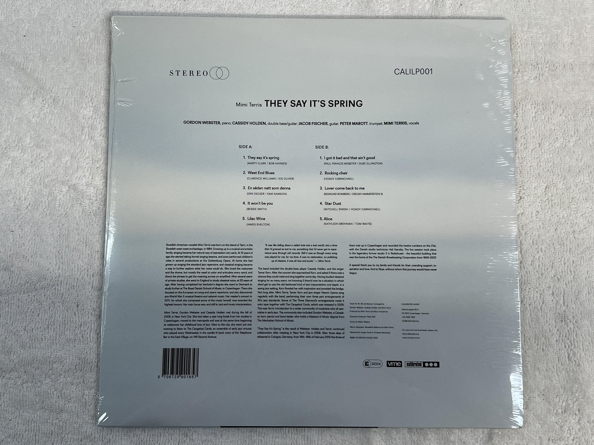 Omslagsbild för skivan MIMI TERRIS They Say It's Spring LP 2013 Den CALIBRATED CALILP001 *** FEM VOX **