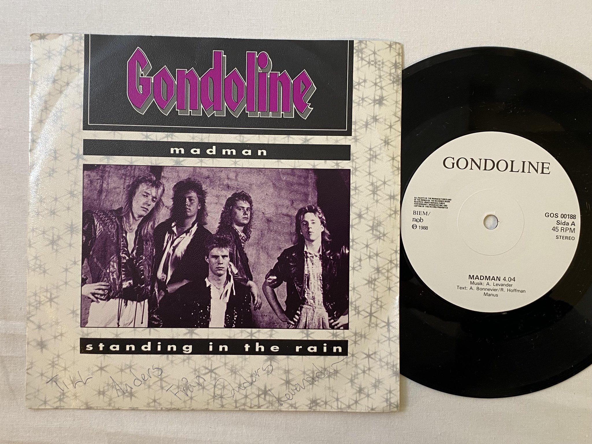 Omslagsbild för skivan GONDOLINE madman 7" -88 Swe WIRE & WOOD GOS 001
