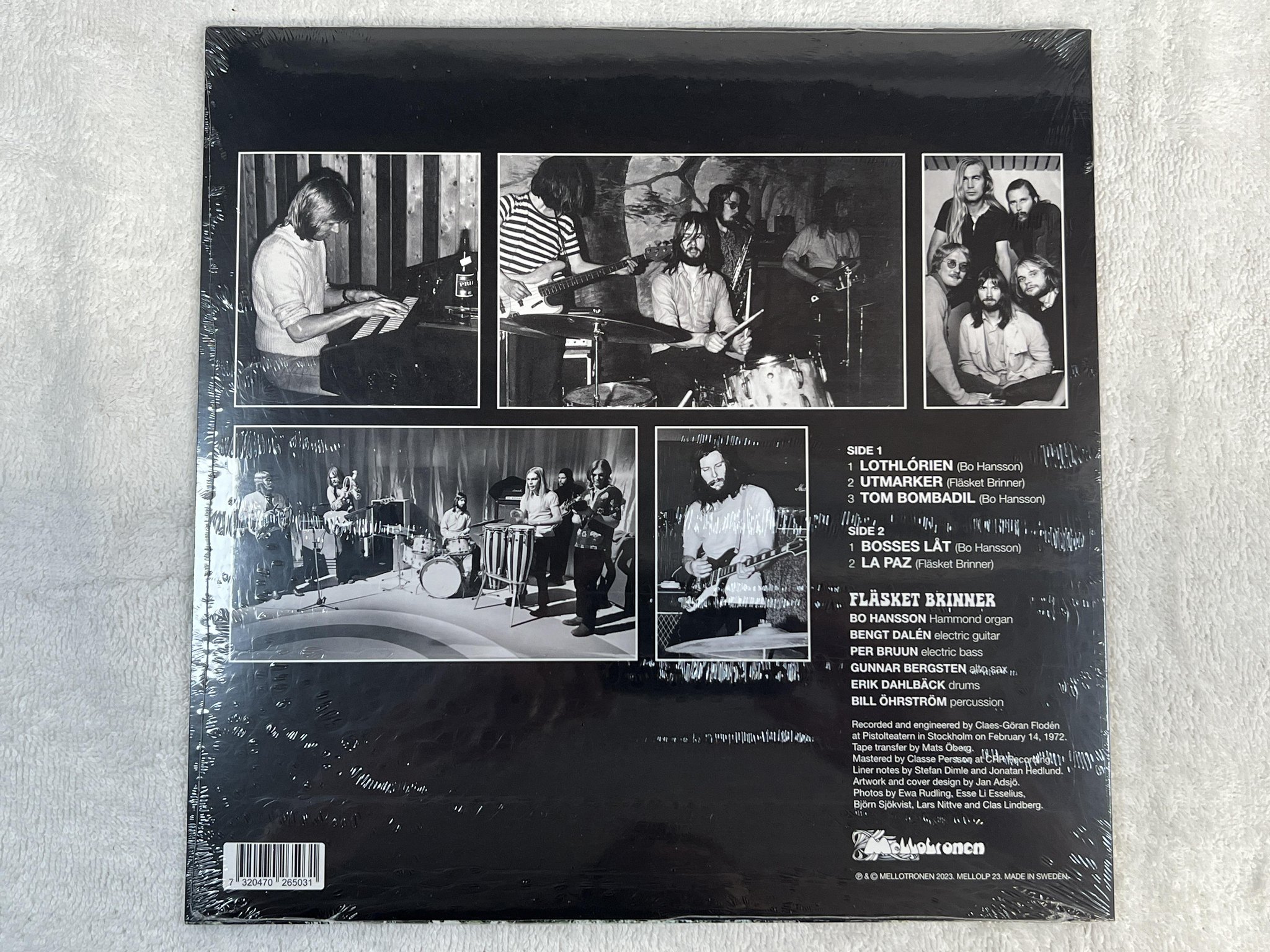 Omslagsbild för skivan FLÄSKET BRINNER Feat BO HANSSON Live At Pistolteatern 1972 LP 2023 MELLOLP 23
