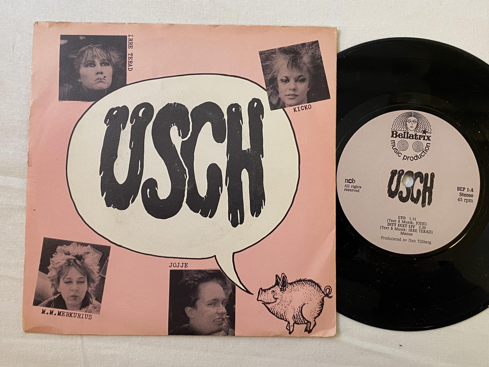 Omslagsbild för skivan USCH s/t 7" -79 Swe BELLATRIX BEP 1 *** RARE PUNK ***