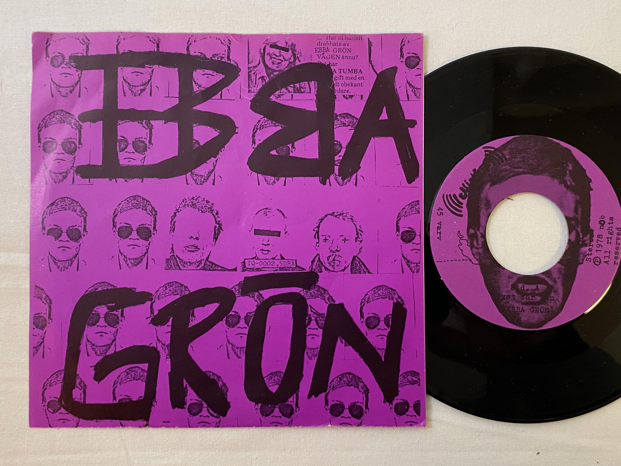 Omslagsbild för skivan EBBA GRÖN Prorock 7" -78 Swe MISTLUR MLR-3s *** RARE LARGE CENTRE HOLE ***