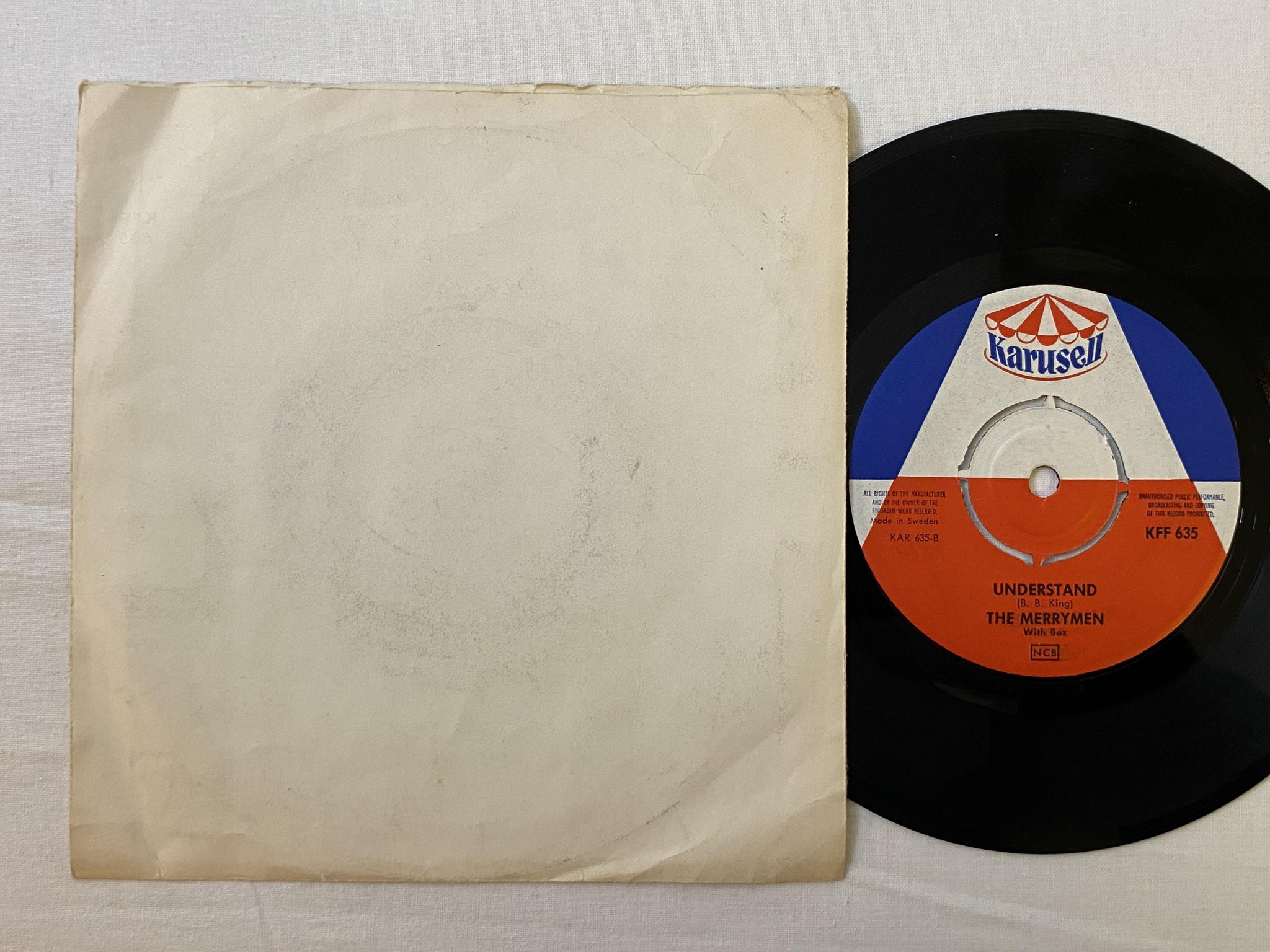 Omslagsbild för skivan THE MERRYMEN w/ BOZ SCAGGS Searchin' 7" -65 KARUSELL KFF 635 *** mega rare ***