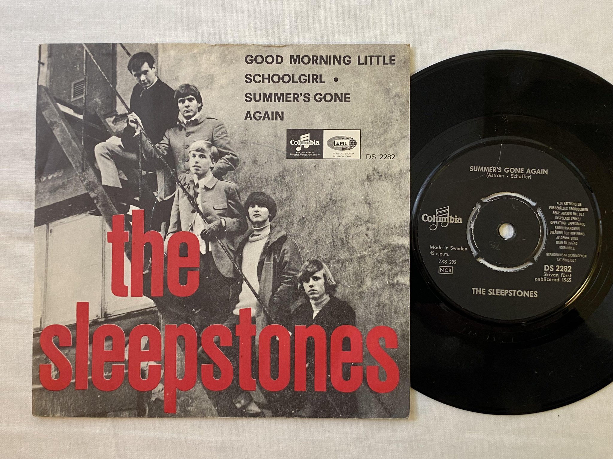 Omslagsbild för skivan THE SLEEPSTONES Good Morning Li 7" -65 Swe COLUMBIA DS 2282