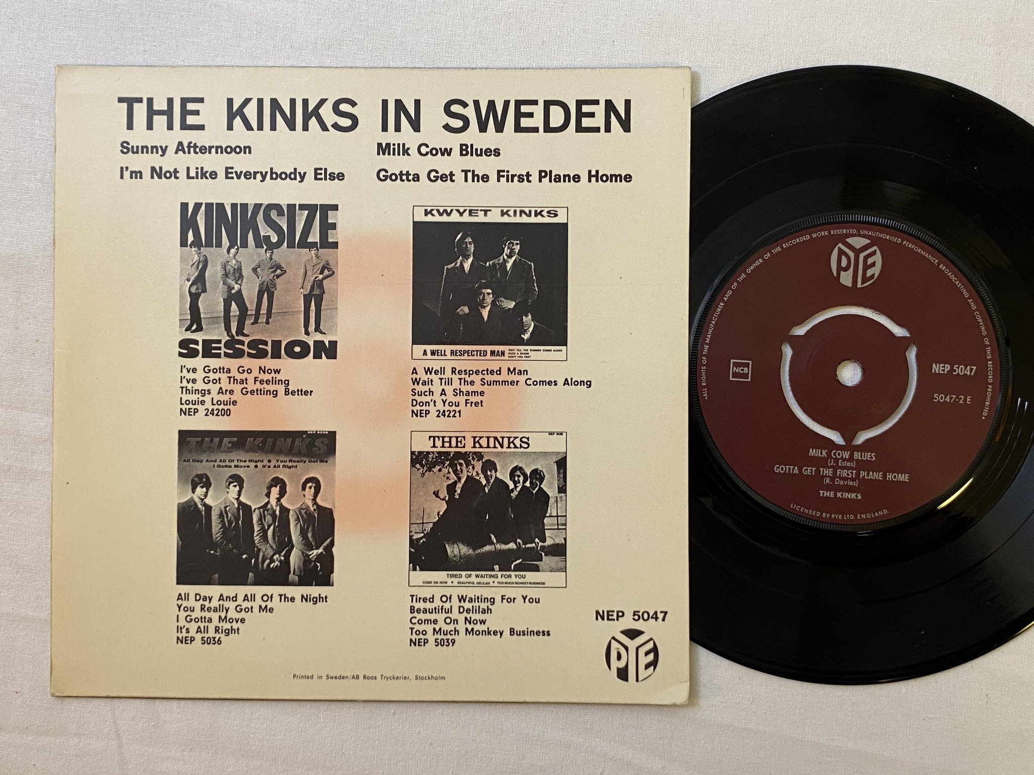 Omslagsbild för skivan THE KINKS in Sweden 7"ep -66 Swe PYE NEP 5047