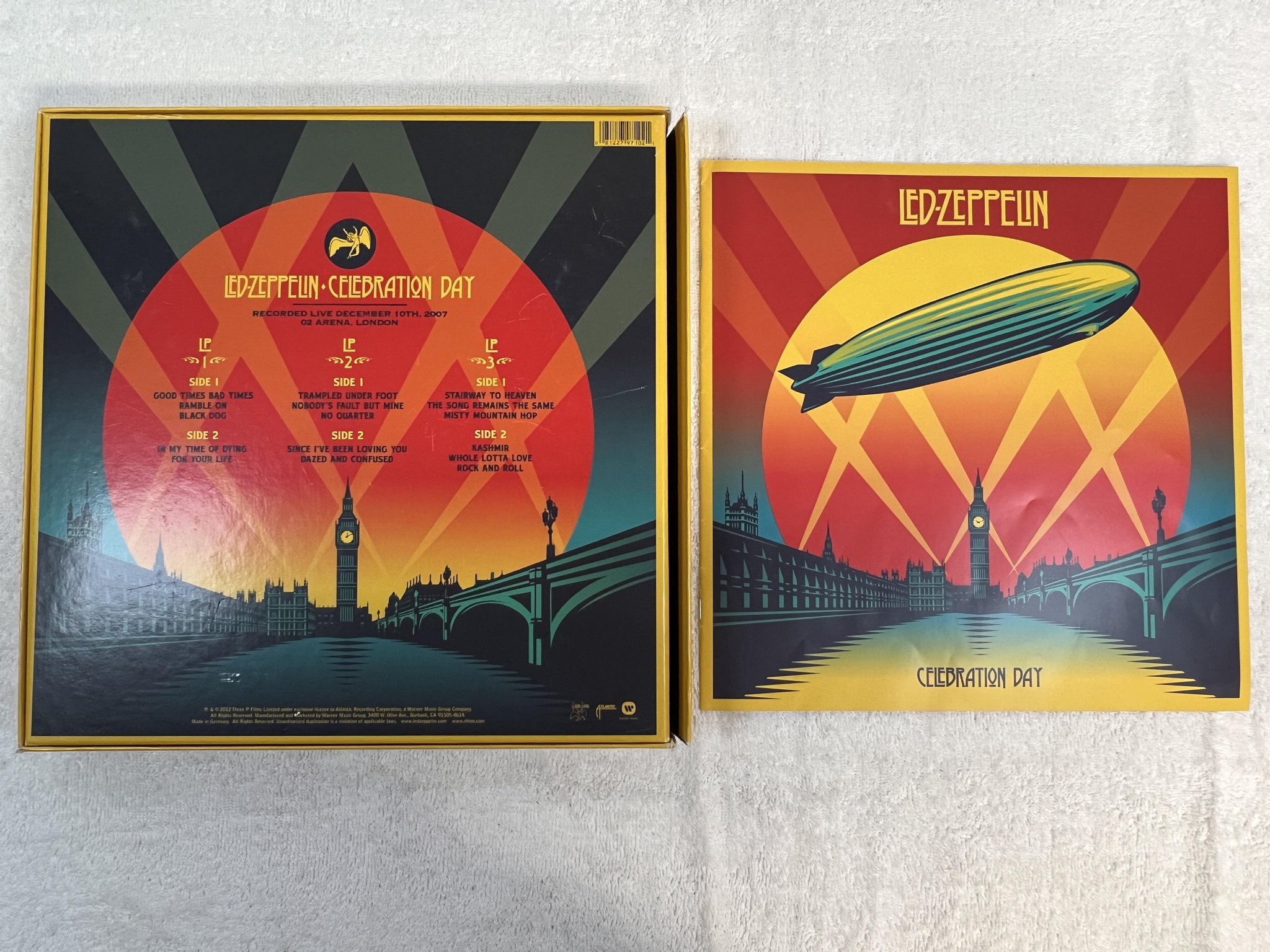 Omslagsbild för skivan LED ZEPPELIN Celebration Day 3xLP box set 2012 WARNER MUSIC 180g **** RARE ****