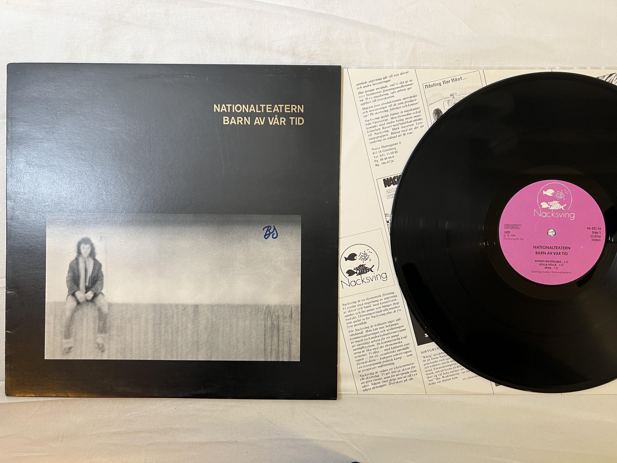 Omslagsbild för skivan NATIONALTEATERN barn av vår tid LP -78 Swe NACKSVING Nr. 031-16