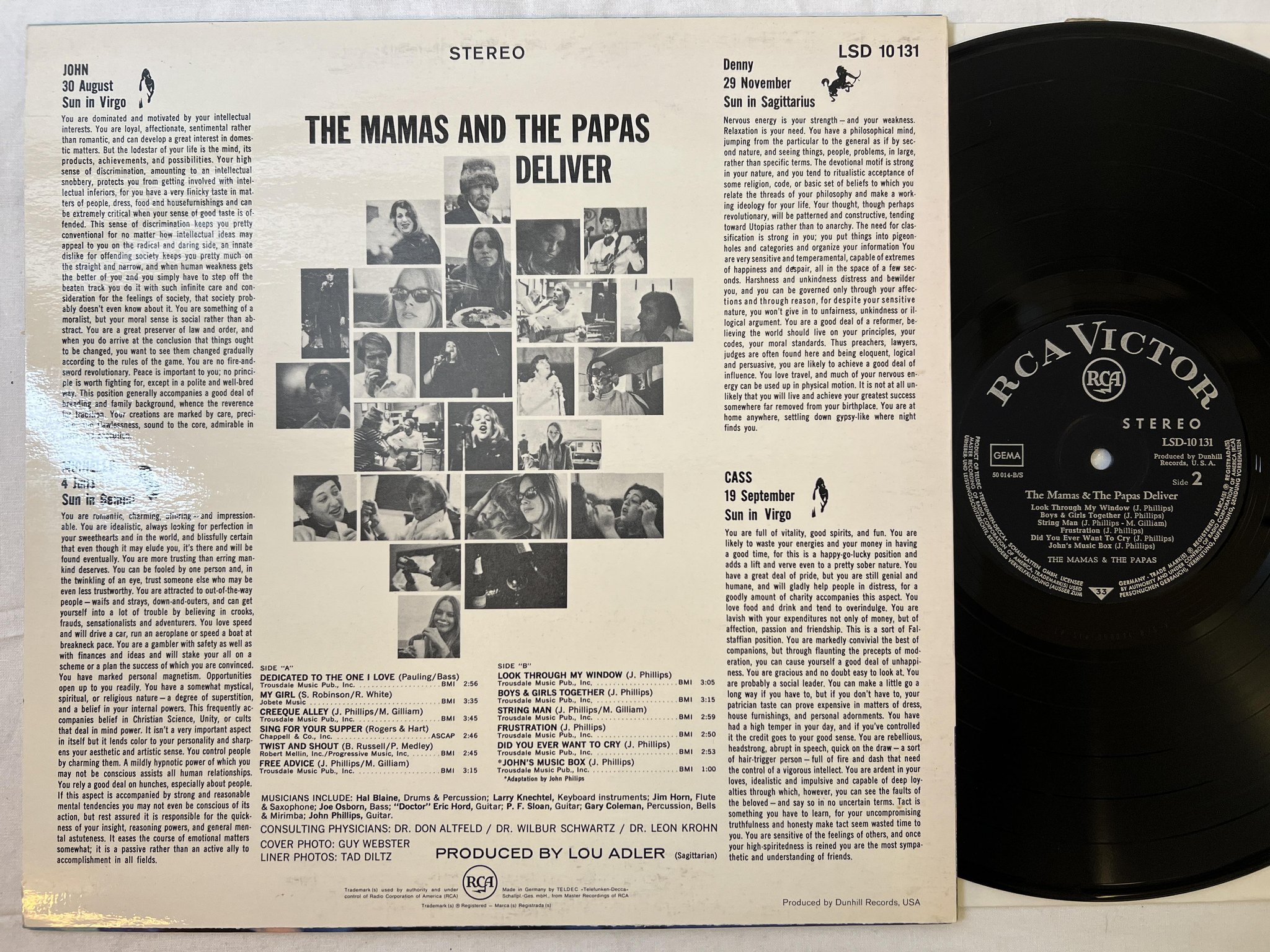 Omslagsbild för skivan THE MAMAS & THE PAPAS deliver LP -67 Ger RCA Victor LSD-10 131