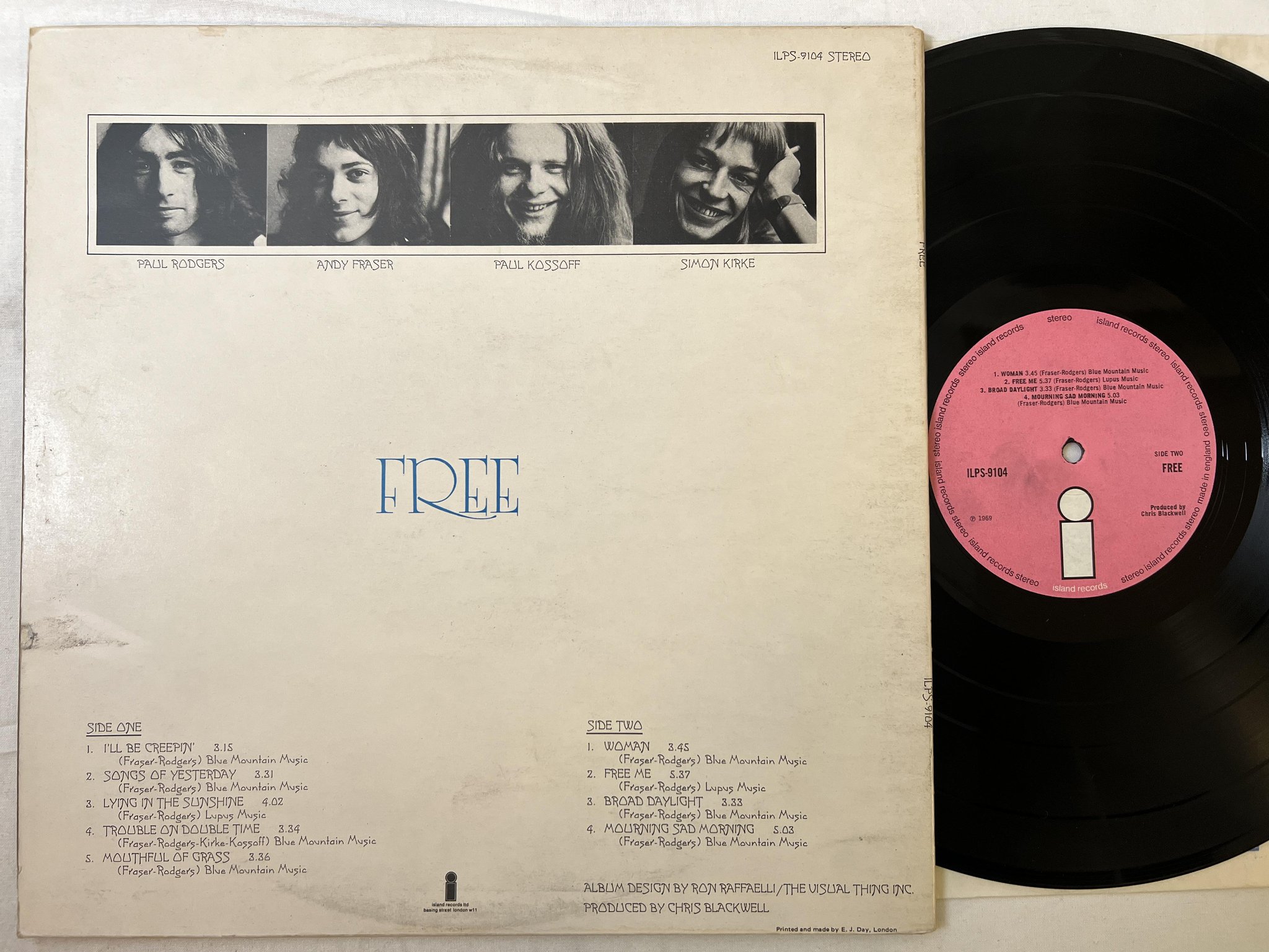 Omslagsbild för skivan FREE s/t LP 69 UK pink ISLAND ILPS 9104