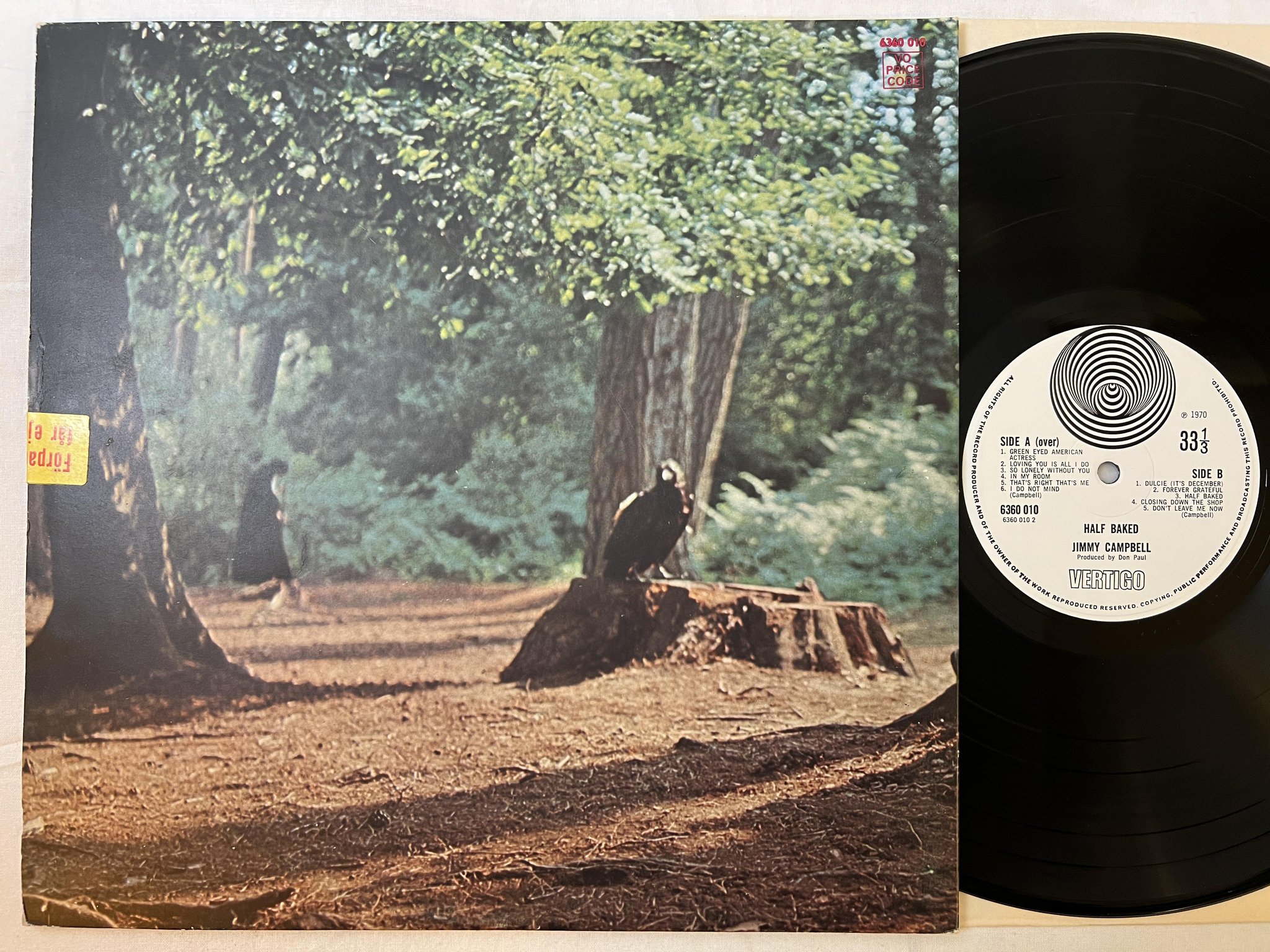 Omslagsbild för skivan JIMMY CAMPBELL half baked LP -70 UK VERTIGO 6360 010 *** R A R E ***