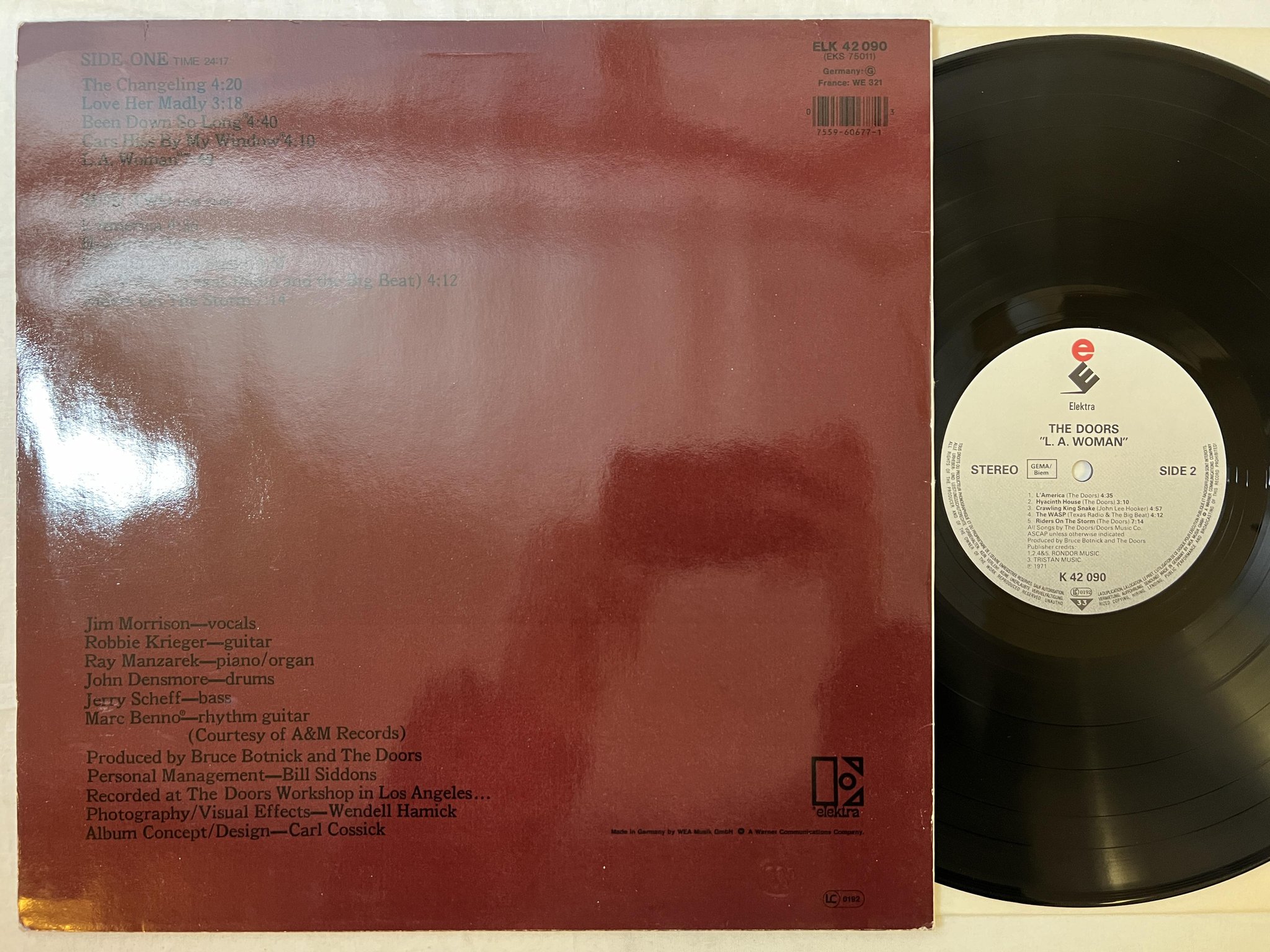 Omslagsbild för skivan THE DOORS L.A. woman LP re Ger ELEKTRA K 42 090