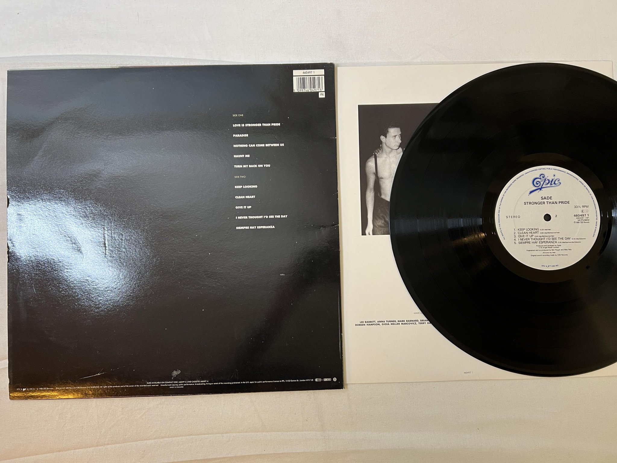 Omslagsbild för skivan SADE stronger than pride LP -88 UK EPIC 460497 1