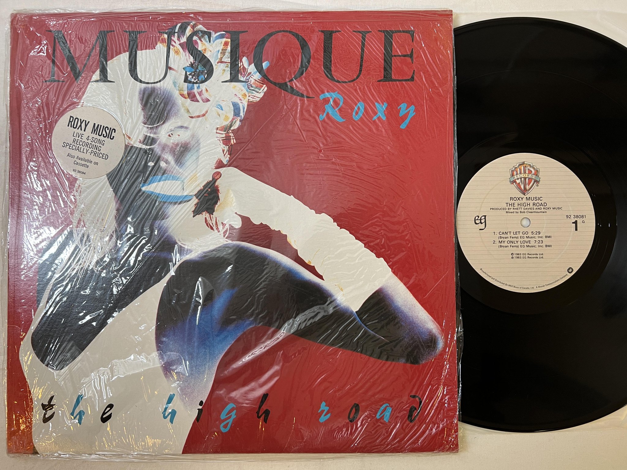 Omslagsbild för skivan ROXY MUSIC the high road LP -83 Can WARNER 92 38081 Q
