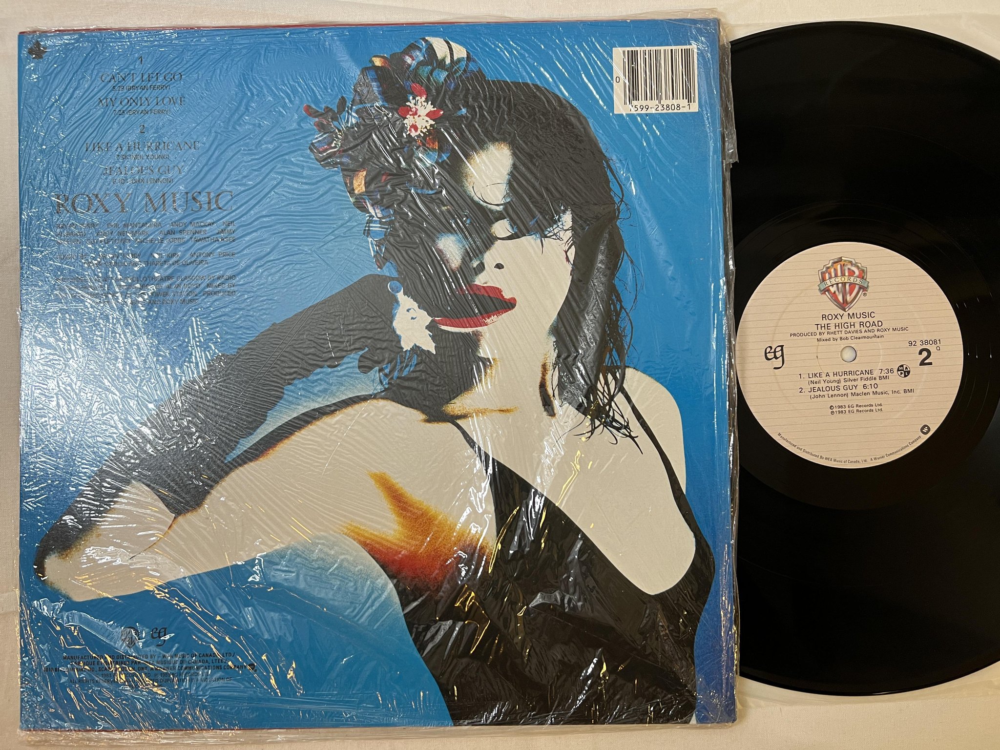 Omslagsbild för skivan ROXY MUSIC the high road LP -83 Can WARNER 92 38081 Q