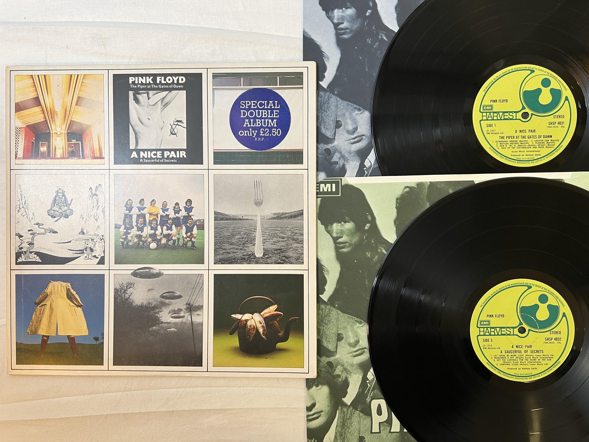 Omslagsbild för skivan PINK FLOYD a nice pair 2xLP UK HARVEST SHSP 4031 *** 2 great albums in 1 ***