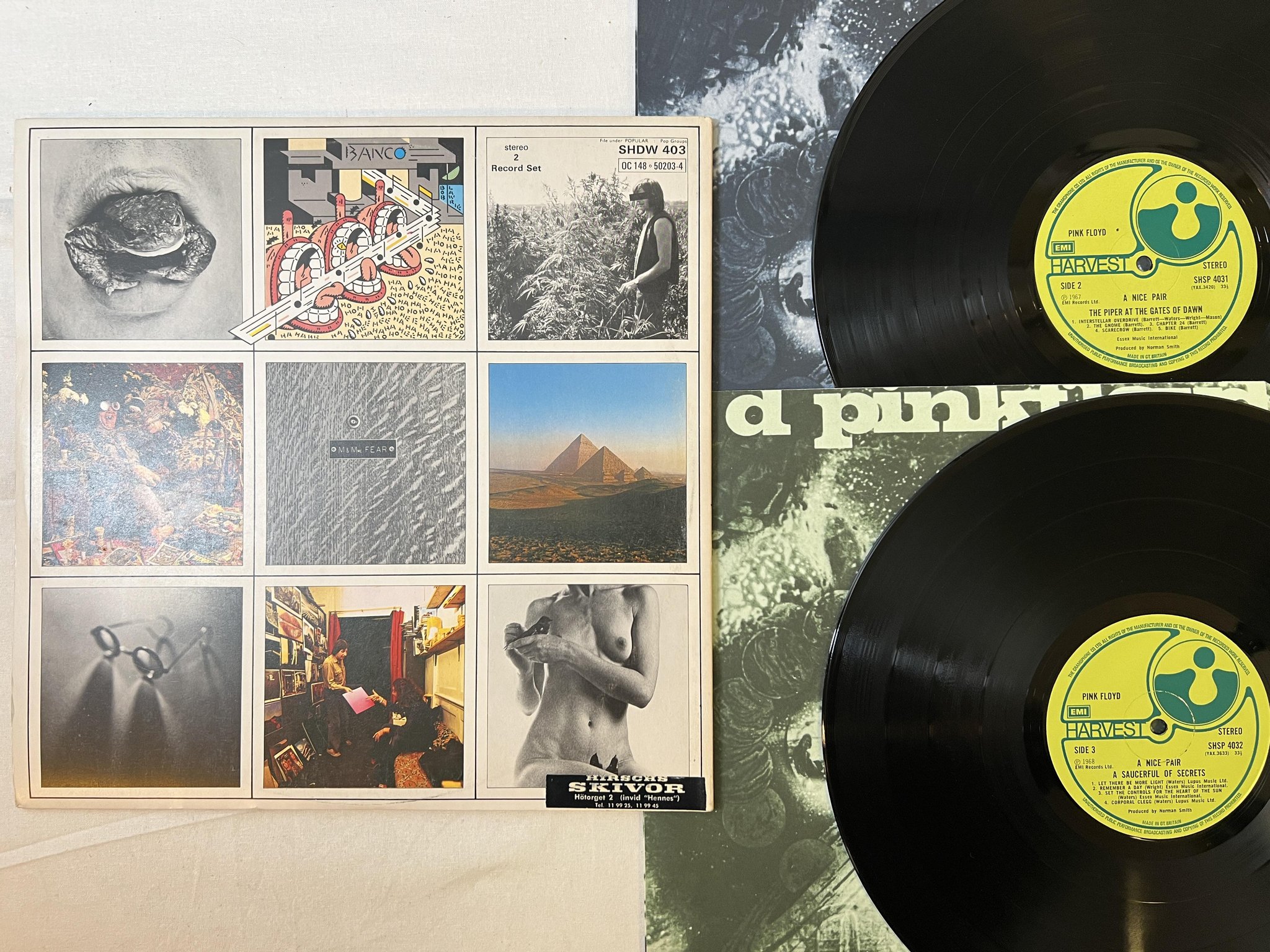 Omslagsbild för skivan PINK FLOYD a nice pair 2xLP UK HARVEST SHSP 4031 *** 2 great albums in 1 ***