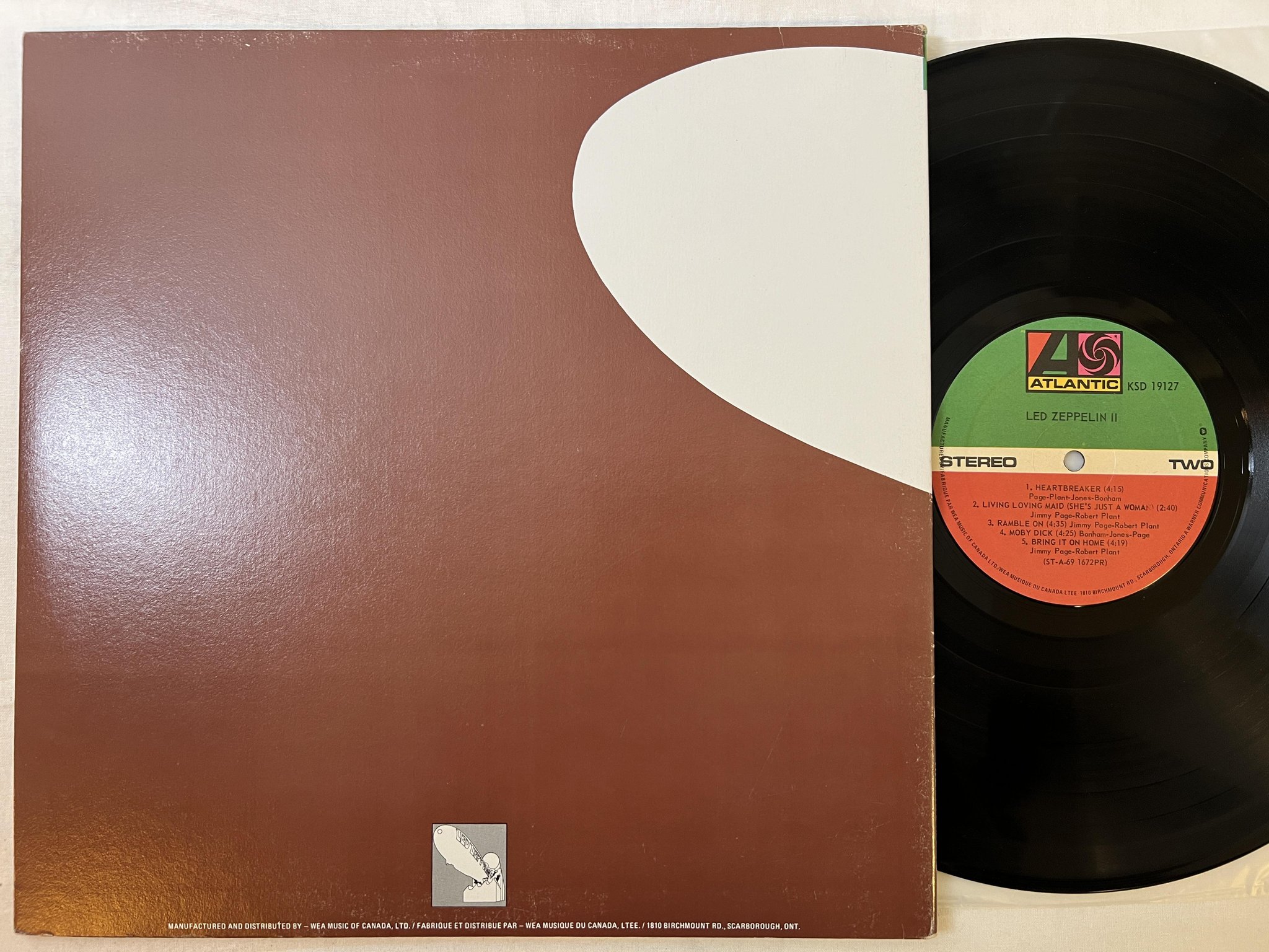 Omslagsbild för skivan LED ZEPPELIN II LP Can ATLANTIC KSD 19127