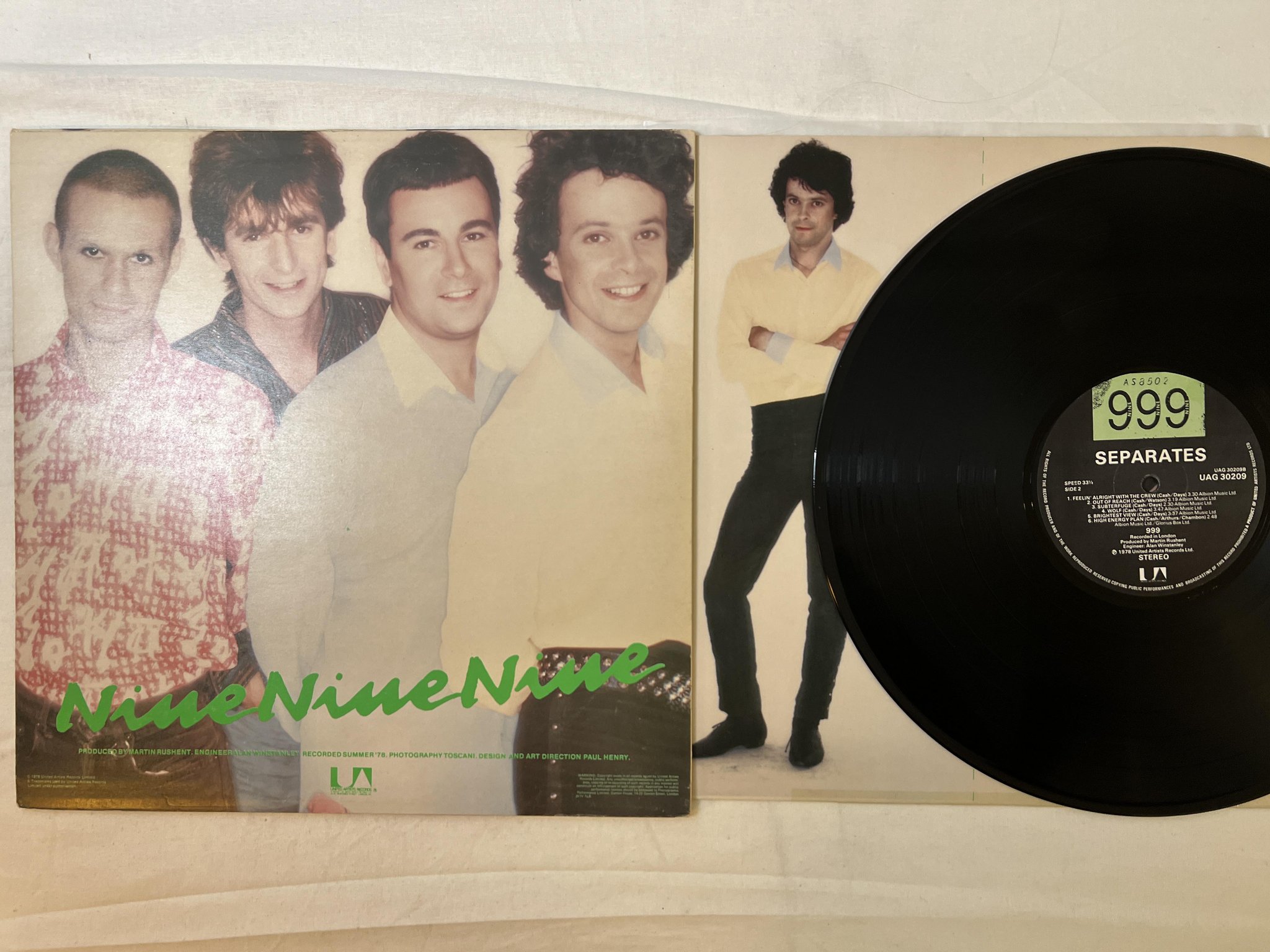 Omslagsbild för skivan 999 separates LP -78 UK UNITED STATES UAG 30209