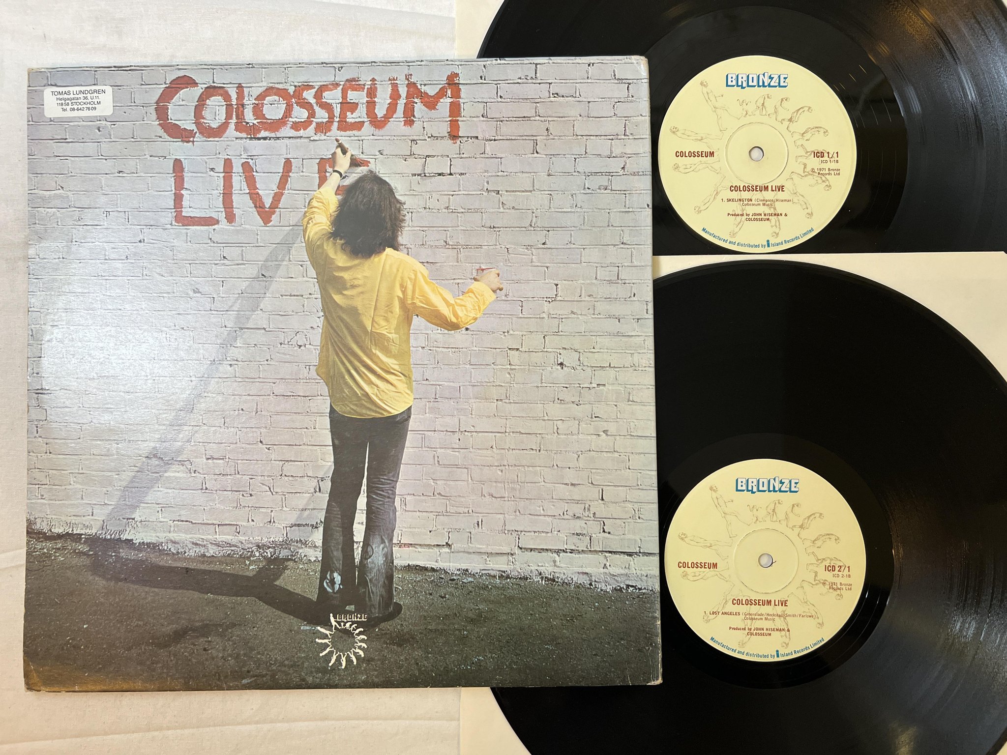 Omslagsbild för skivan COLOSSEUM live 2xLP UK BRONZE ICD 1/2
