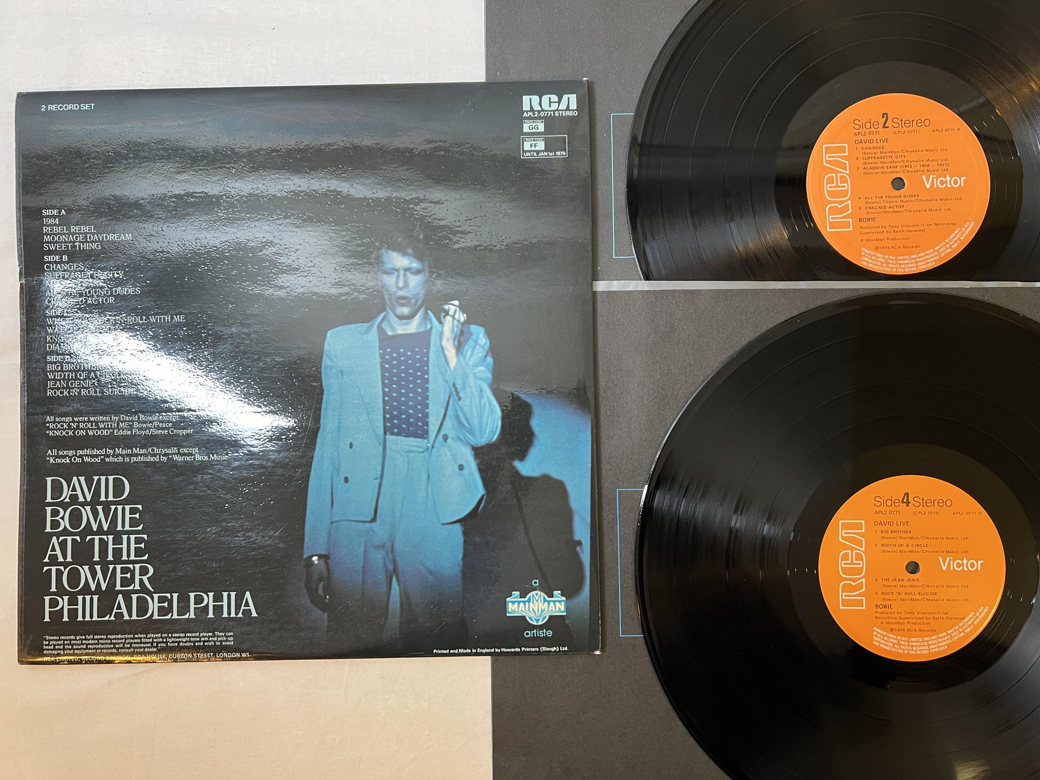 Omslagsbild för skivan DAVID BOWIE David live 2xLP -74 UK RCA APL2 0771